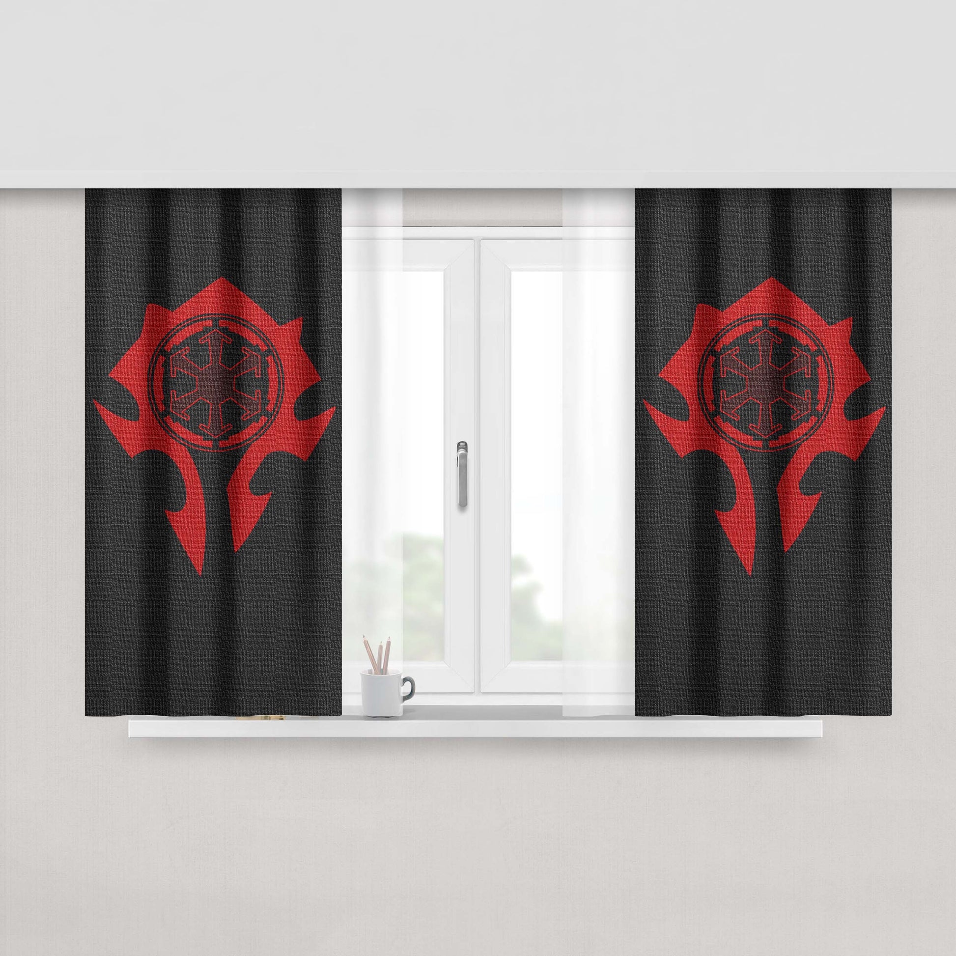 World Of Warcraft Horde Peach Skin Window Curtains