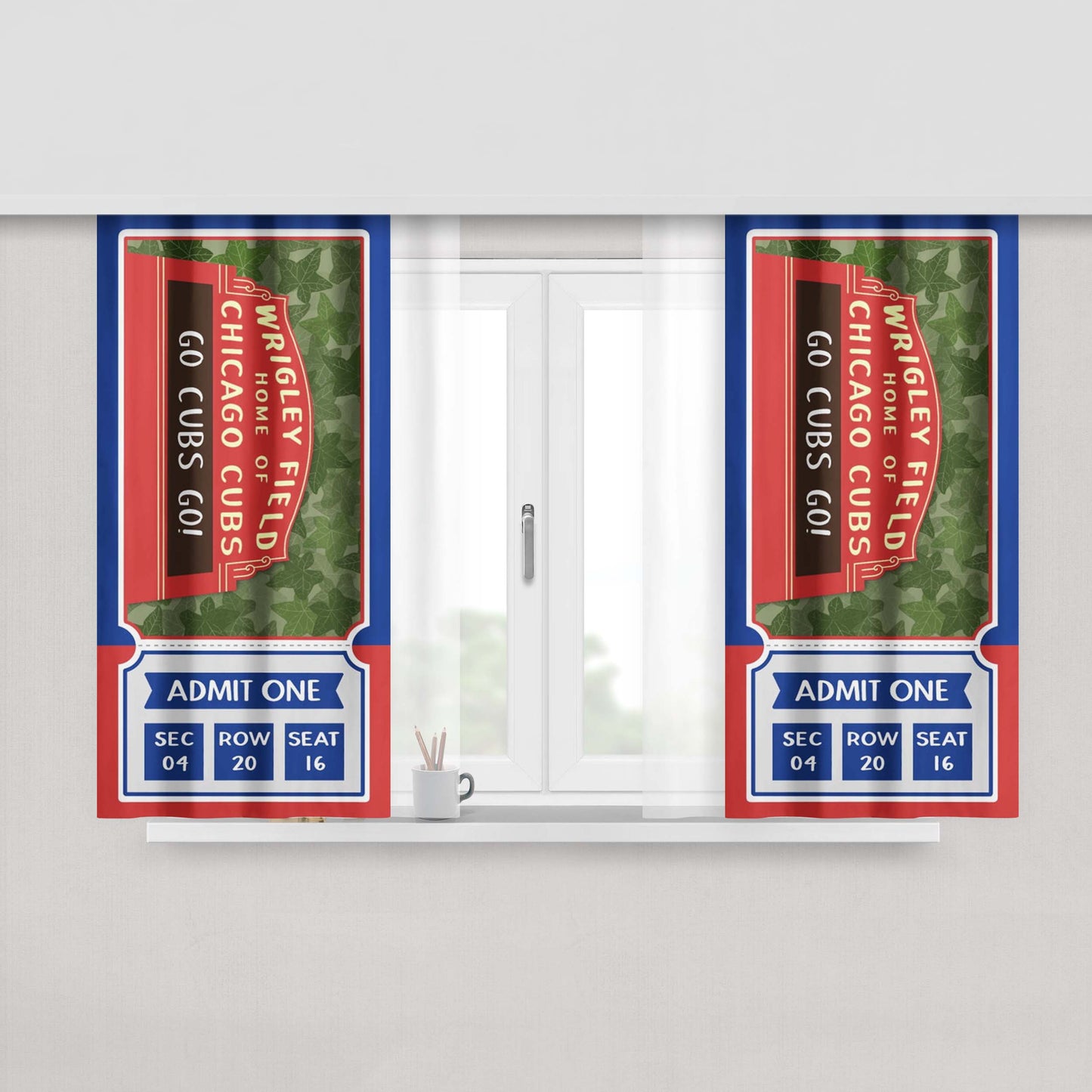 Wrigley Field Home Of Chicago Cubs Peach Skin Window Curtains