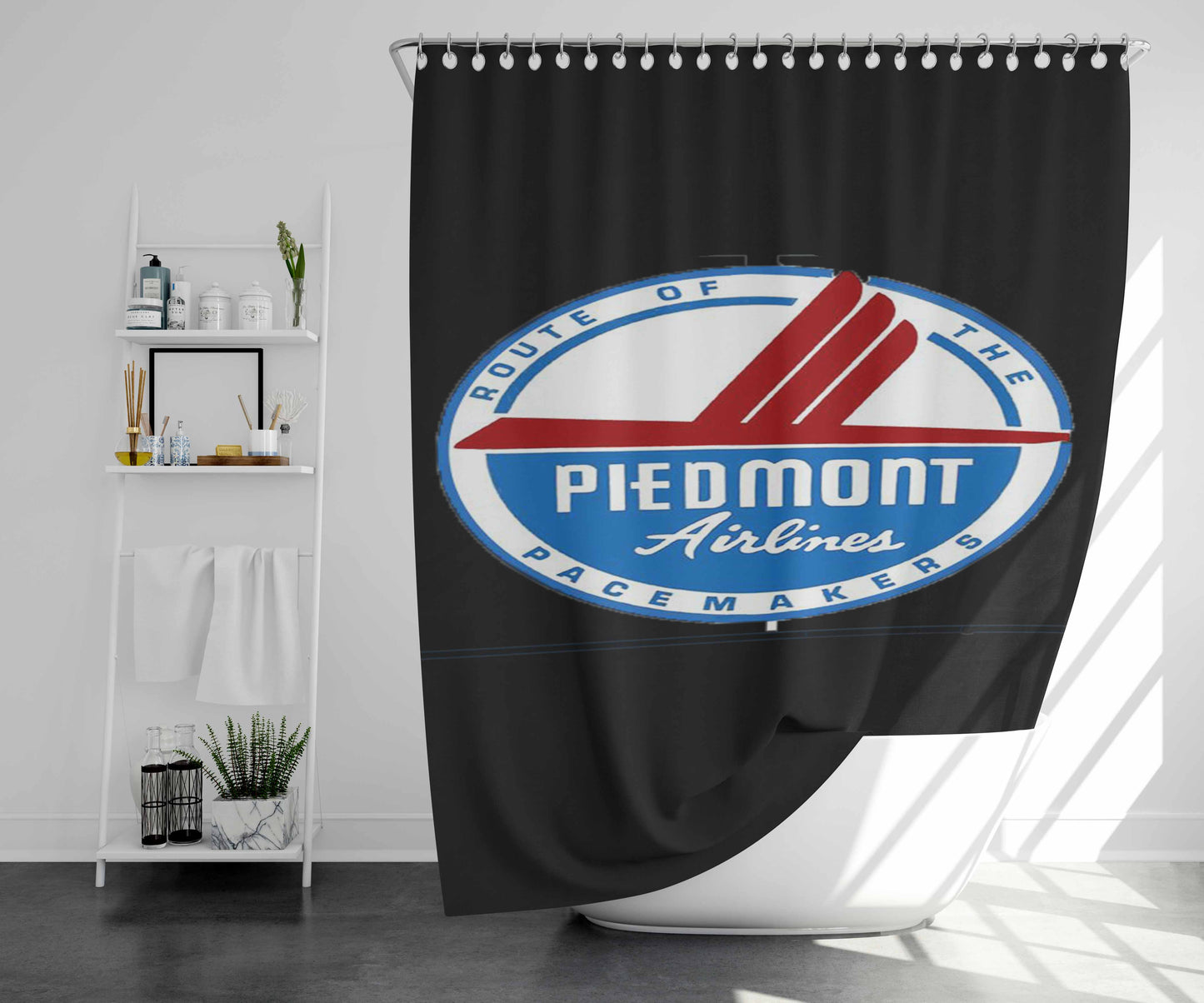 Piedmont Airlines Logo Fly Airplane Bathroom Shower Curtain Fabric Waterproof | 66 X 72 Inch