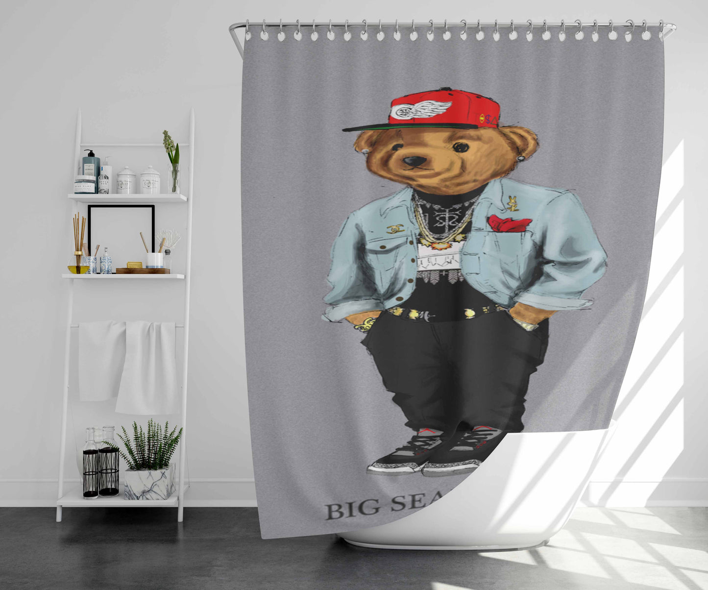 Polo Big Sean Bear Bathroom Shower Curtain Fabric Waterproof | 66 X 72 Inch