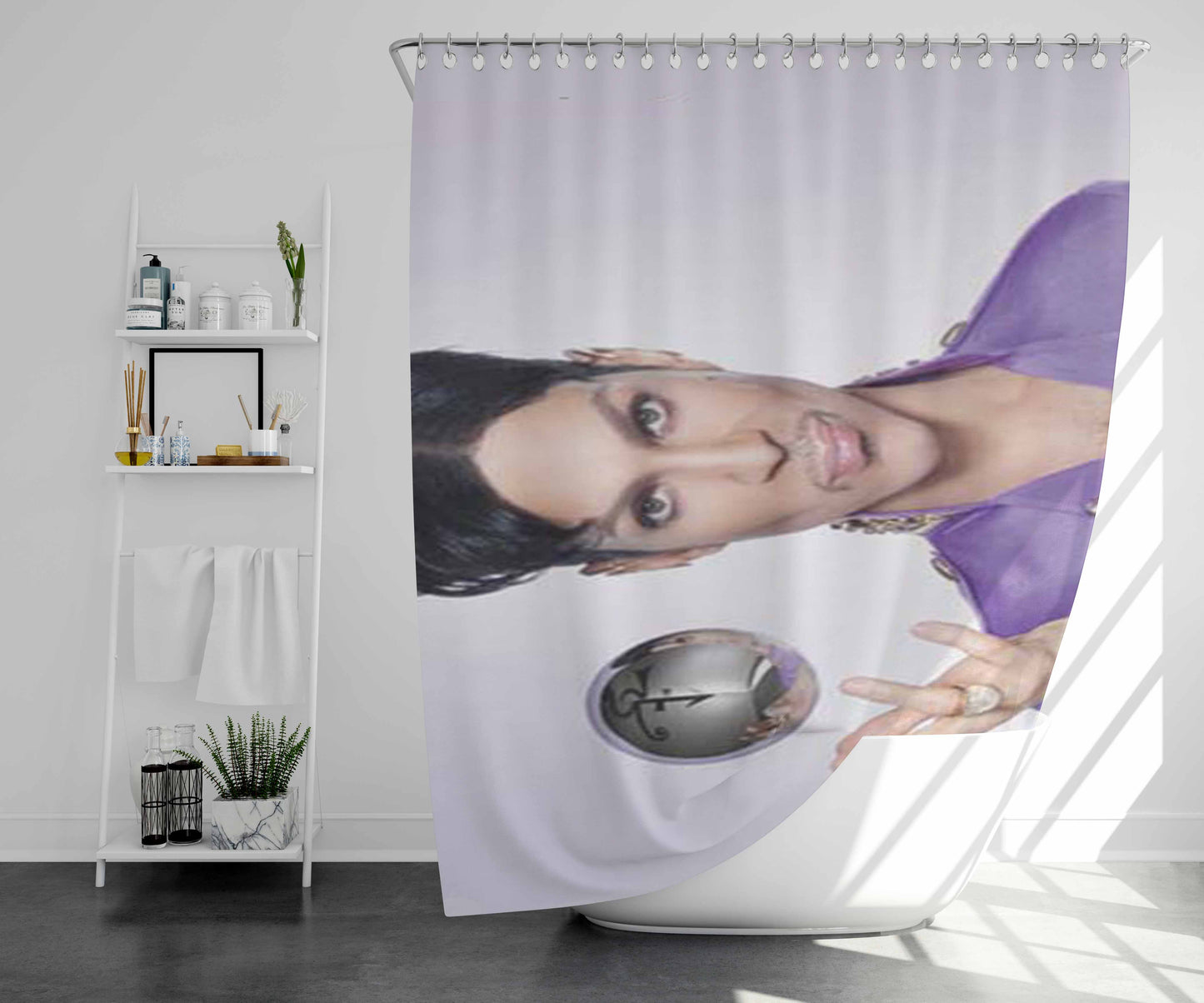 Prince Crystal Ball Bathroom Shower Curtain Fabric Waterproof | 66 X 72 Inch