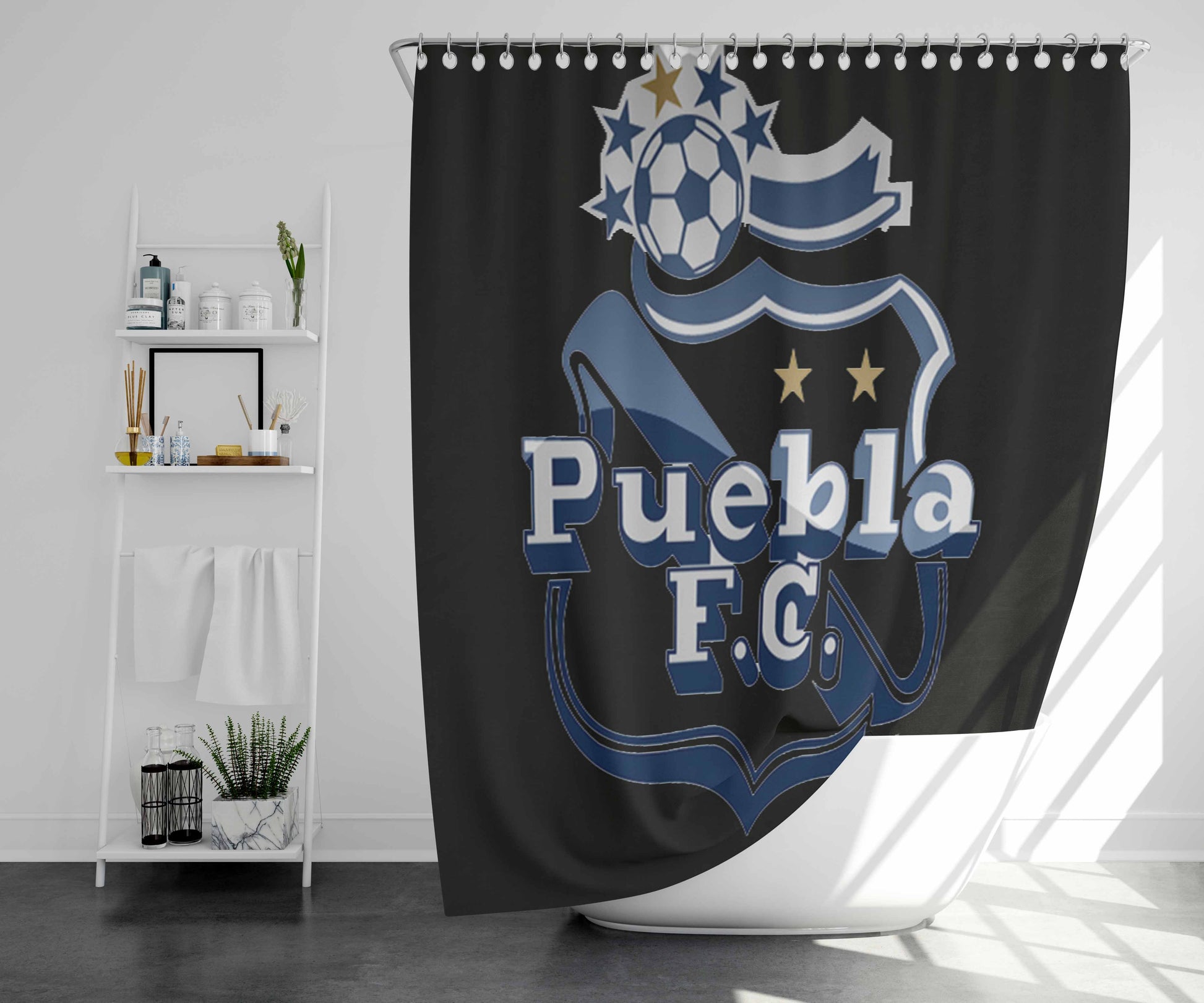 Puebla Fc Bathroom Shower Curtain Fabric Waterproof | 66 X 72 Inch