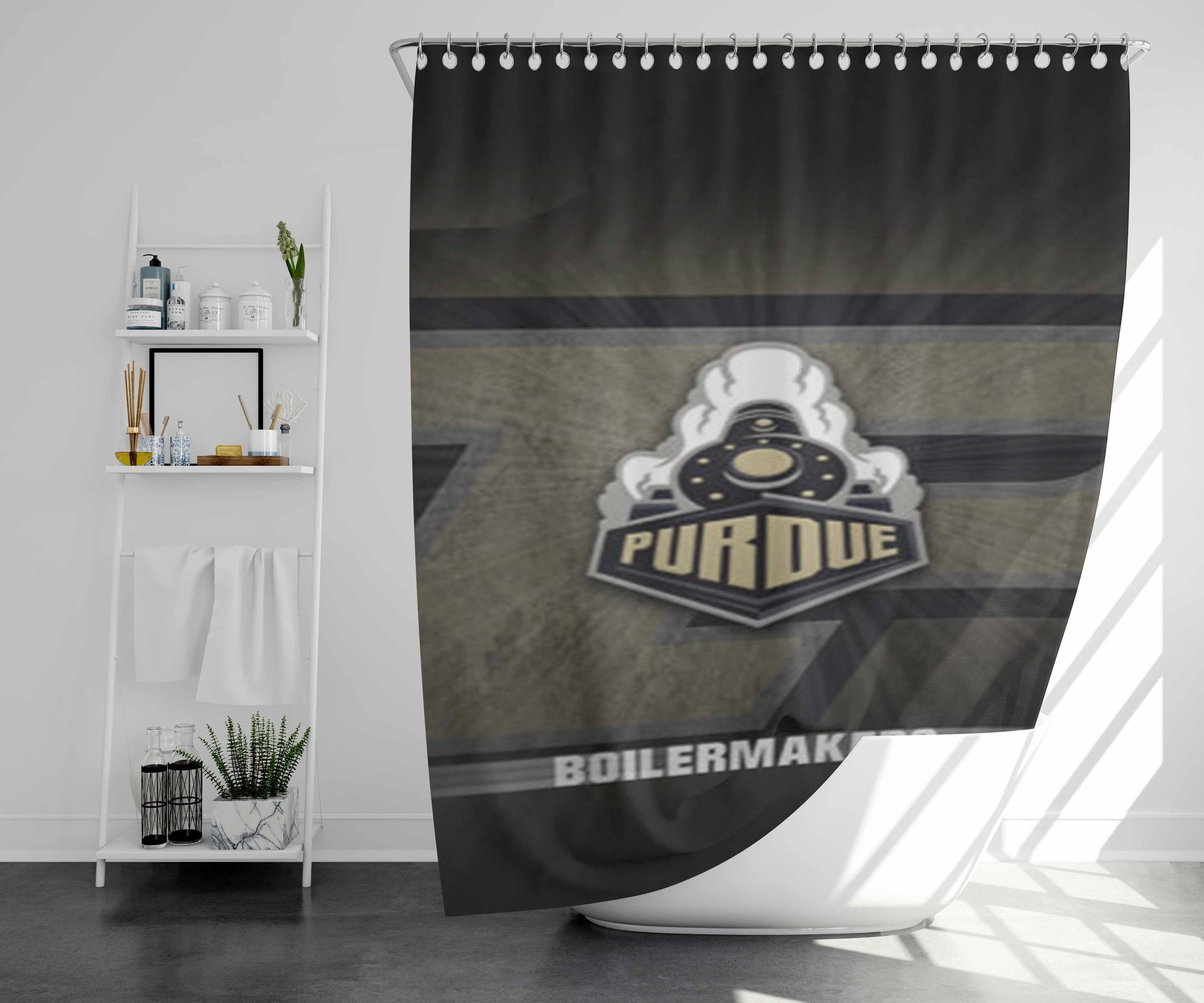 Purdue University Train Boilermakers Bathroom Shower Curtain Fabric Waterproof | 66 X 72 Inch