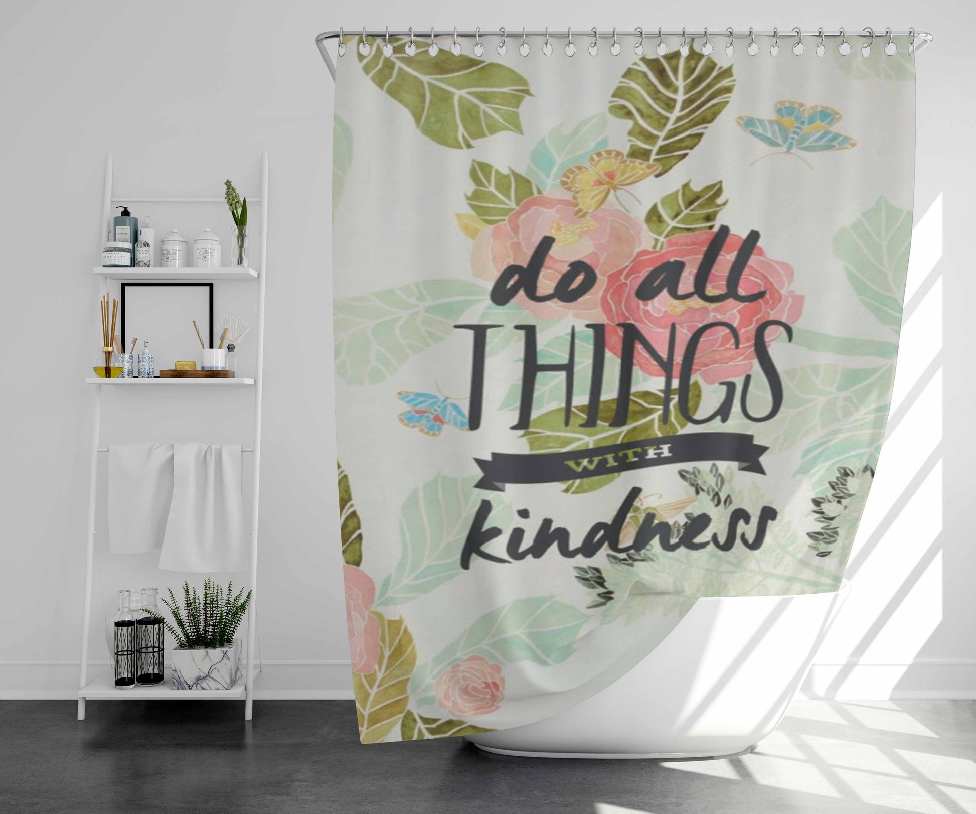 Question Flower Do All Things Bathroom Shower Curtain Fabric Waterproof | 66 X 72 Inch