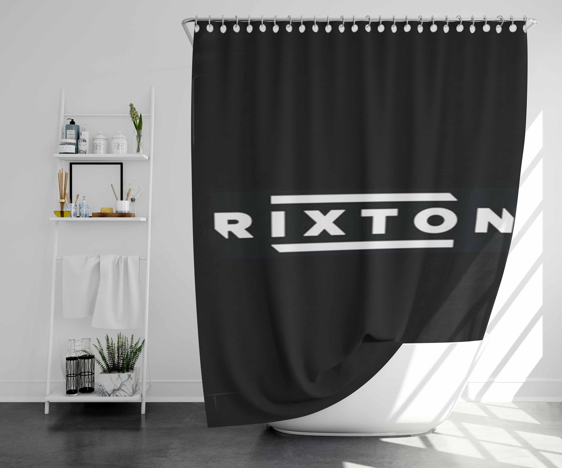 Rixton Logo Bathroom Shower Curtain Fabric Waterproof | 66 X 72 Inch