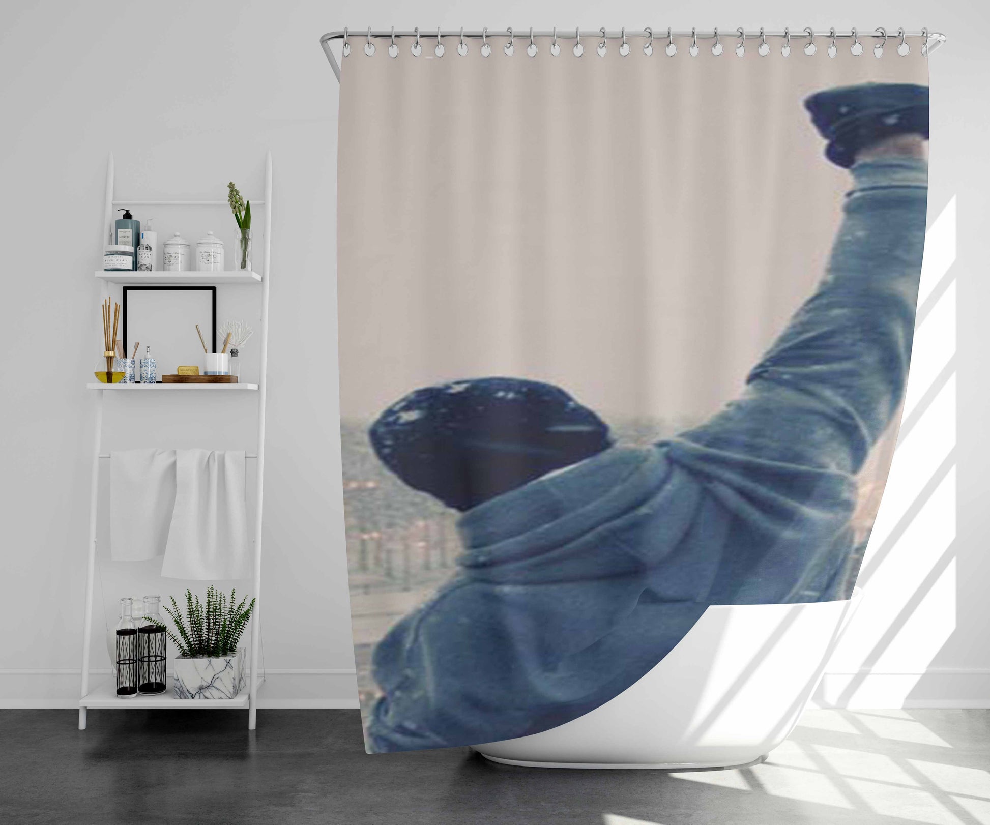 Rocky Balboa Fist Bathroom Shower Curtain Fabric Waterproof | 66 X 72 Inch