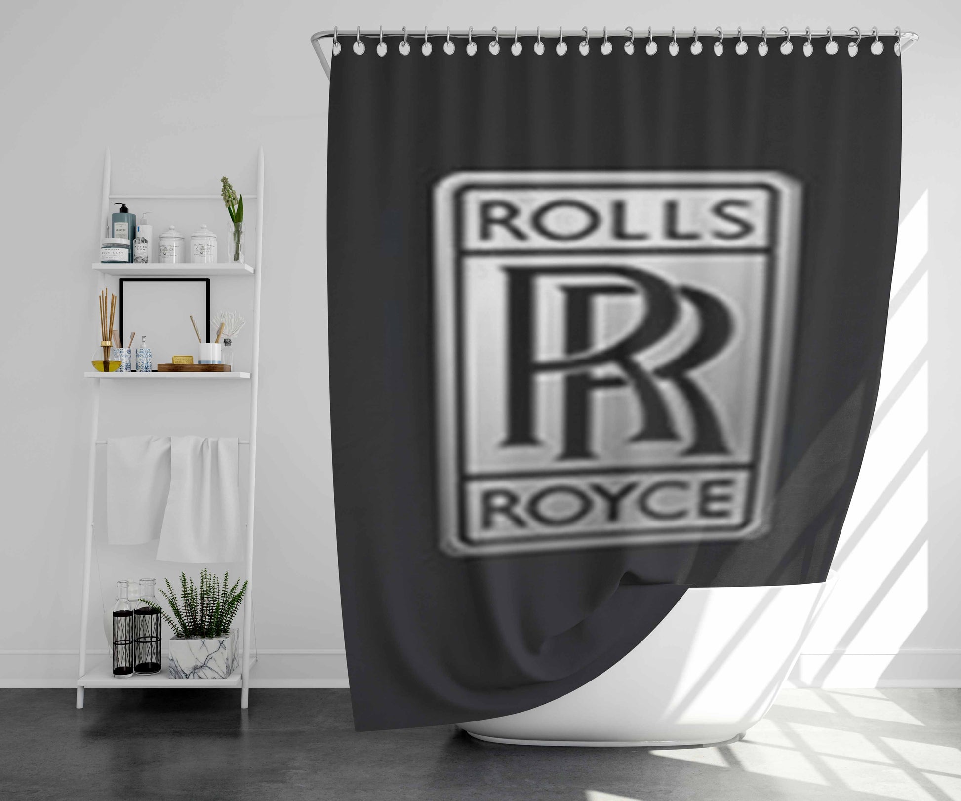 Rolls Royce Logo Bathroom Shower Curtain Fabric Waterproof | 66 X 72 Inch