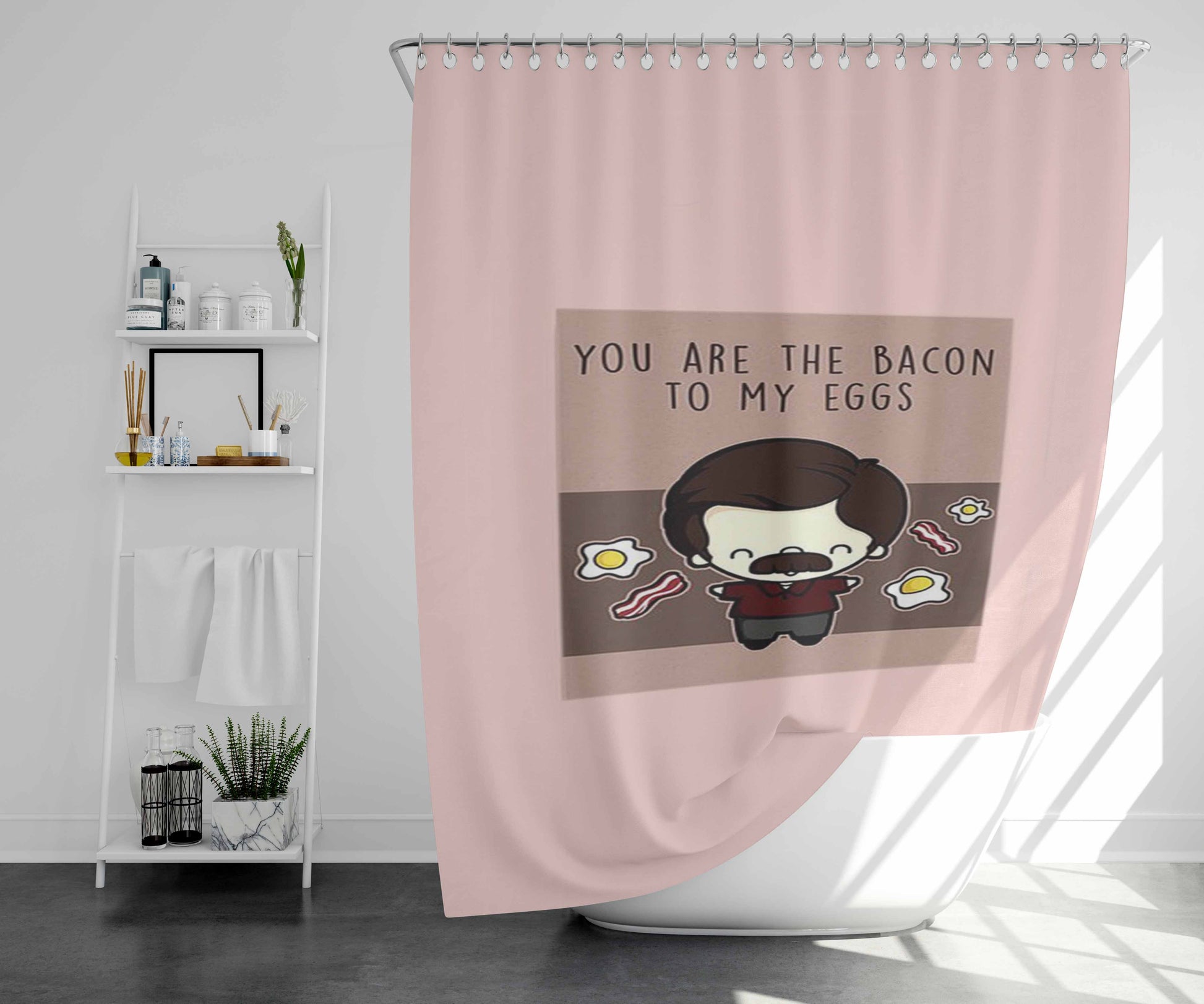 Ron Swanson Valentine'S Day Bathroom Shower Curtain Fabric Waterproof | 66 X 72 Inch