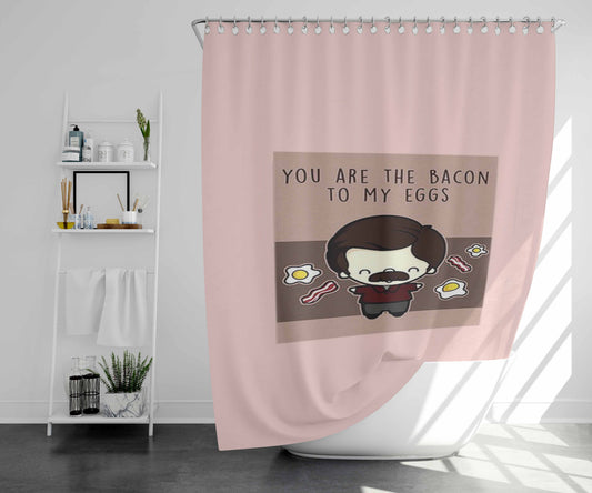 Ron Swanson Valentine'S Day Bathroom Shower Curtain Fabric Waterproof | 66 X 72 Inch