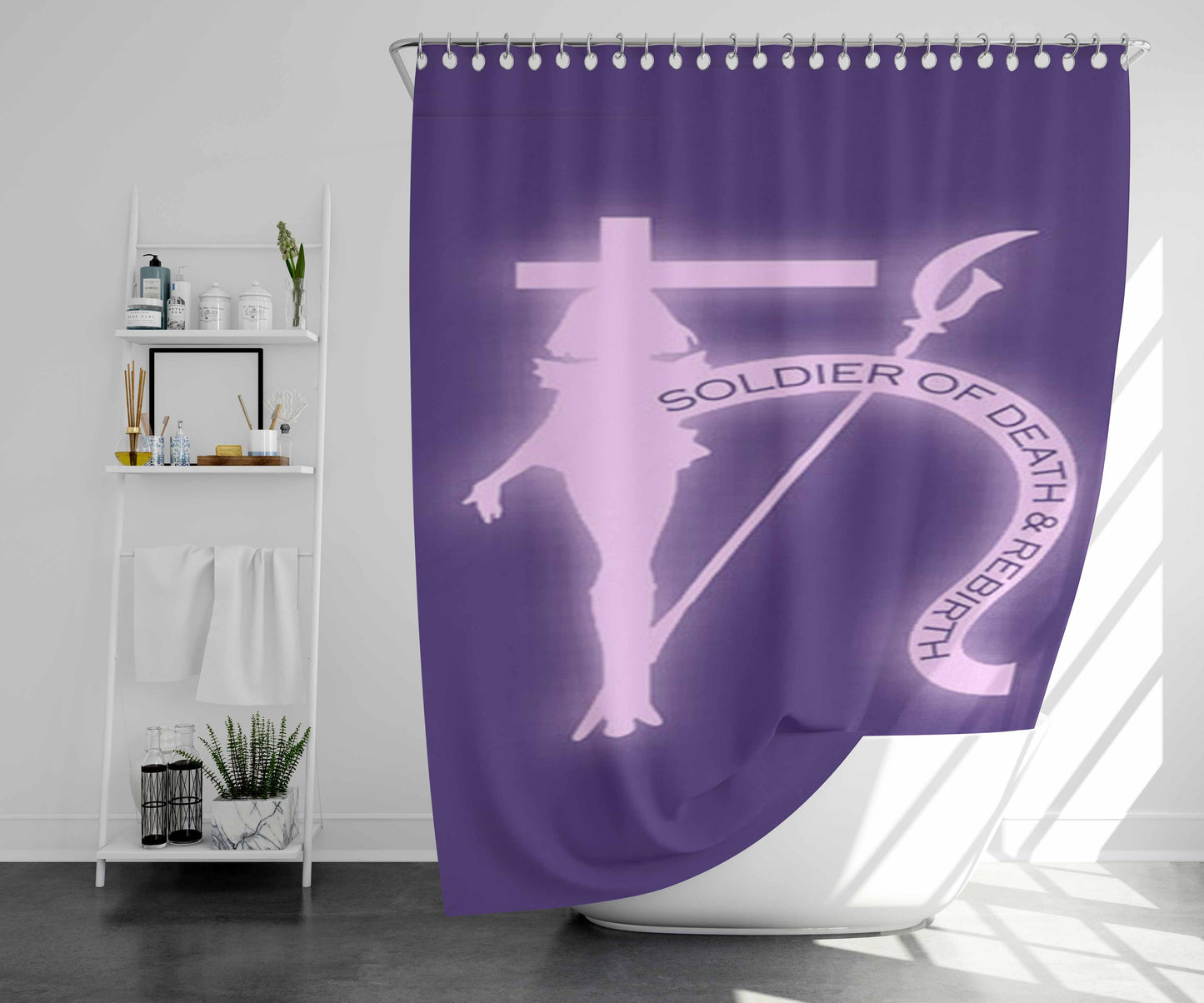 Sailor Saturn Symbol Bathroom Shower Curtain Fabric Waterproof | 66 X 72 Inch