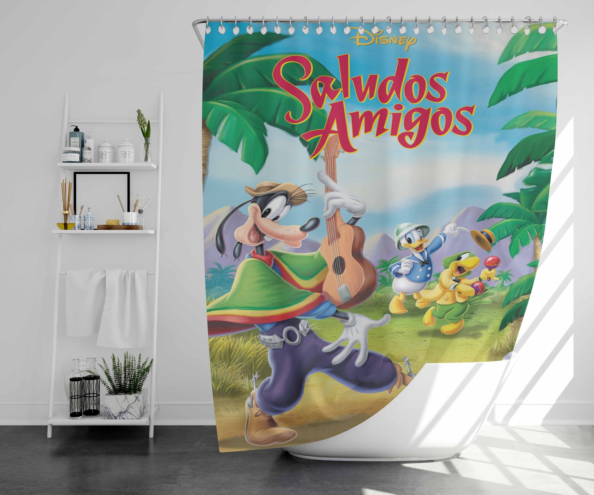Saludos Amigos Bathroom Shower Curtain Fabric Waterproof | 66 X 72 Inch