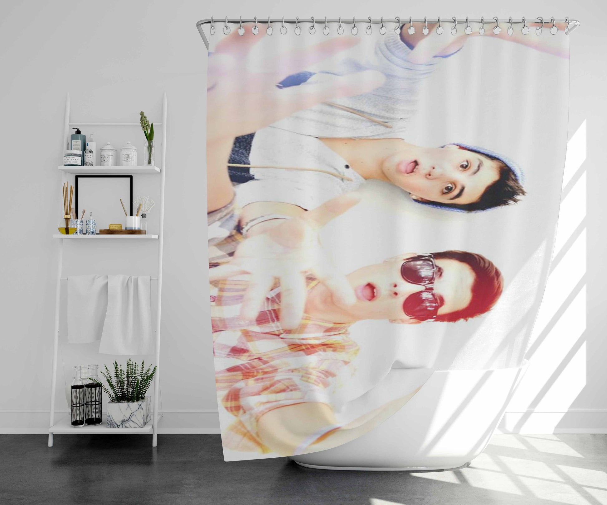 Sam Pottorff And Kian Lawley Bathroom Shower Curtain Fabric Waterproof | 66 X 72 Inch