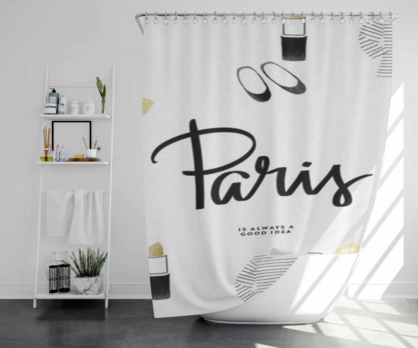 Sandra Lucia Fashion Bathroom Shower Curtain Fabric Waterproof | 66 X 72 Inch