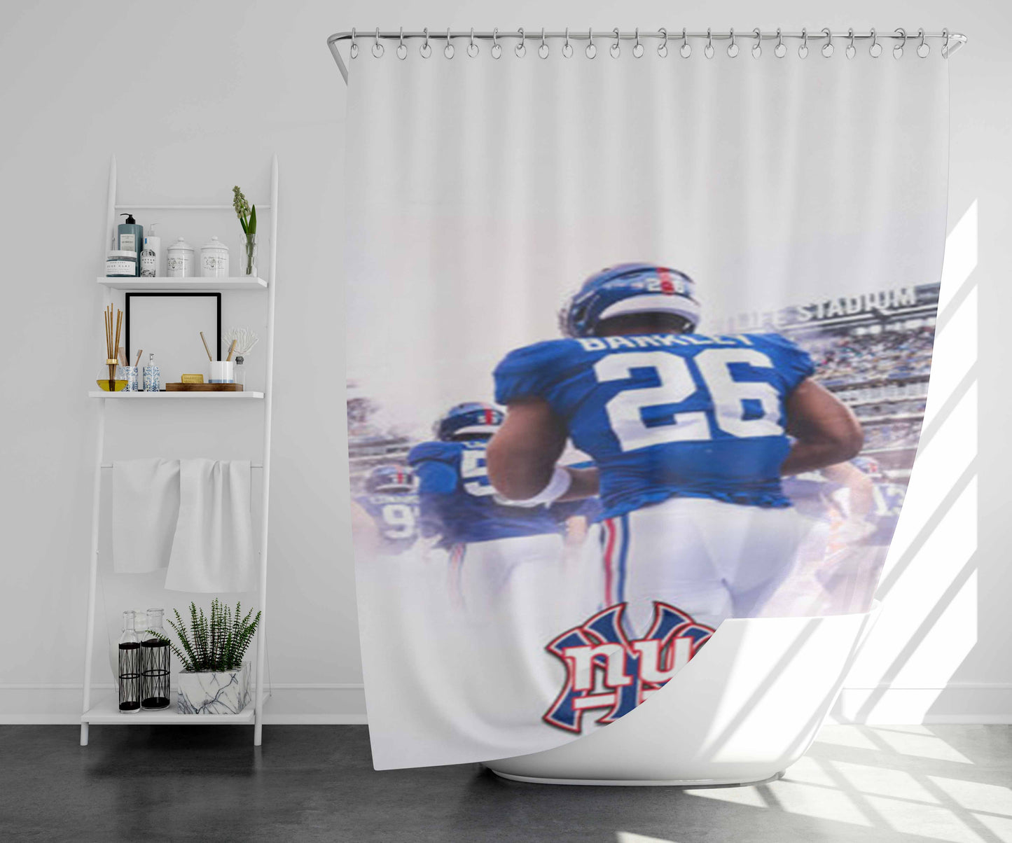 Saquon Barkley Giants Bathroom Shower Curtain Fabric Waterproof | 66 X 72 Inch