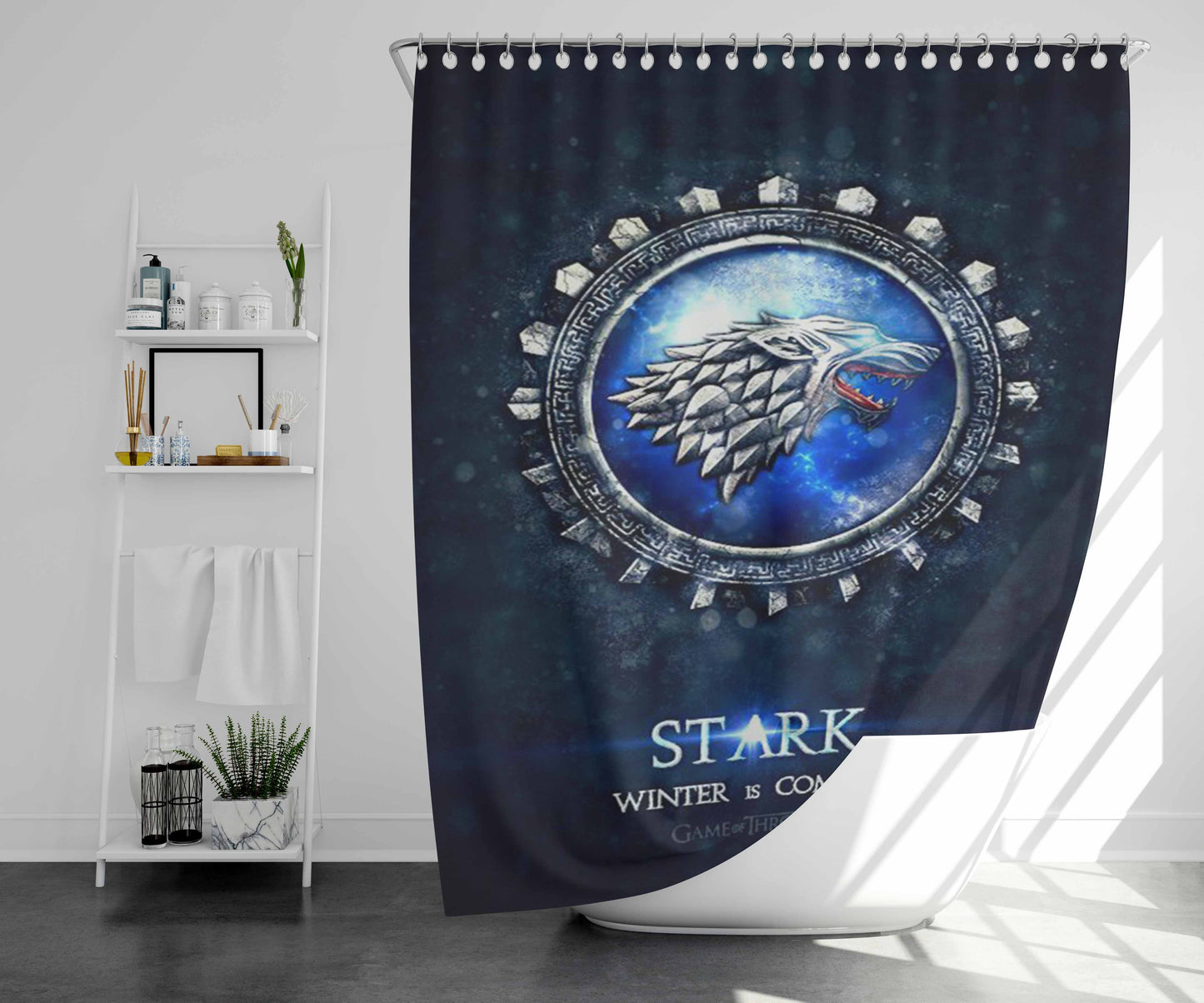 Satark Winter Bathroom Shower Curtain Fabric Waterproof | 66 X 72 Inch