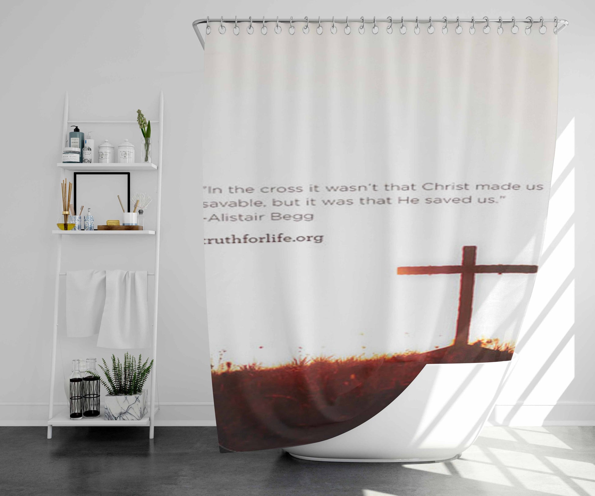 Saved Us Bathroom Shower Curtain Fabric Waterproof | 66 X 72 Inch