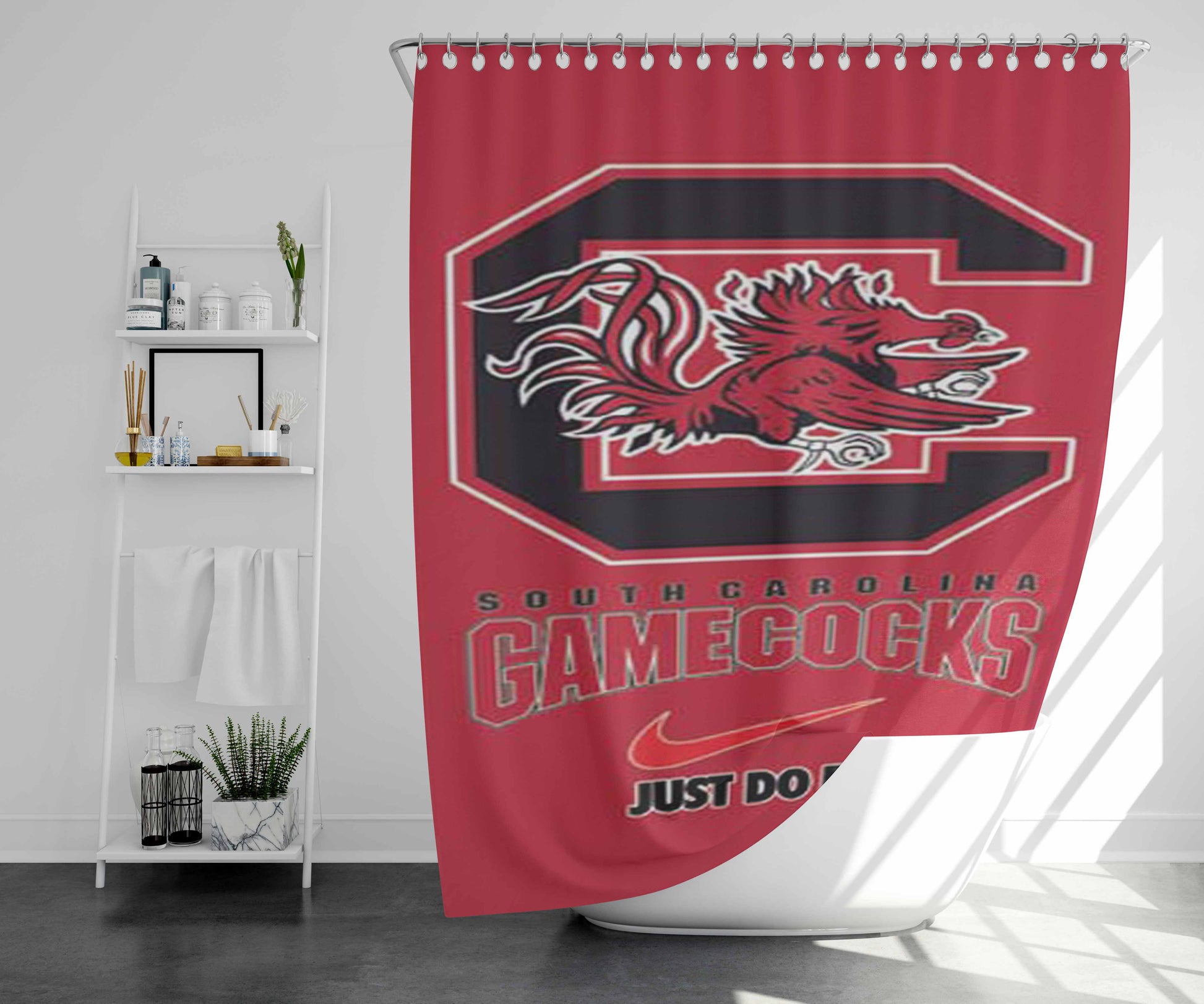 Sc Gamecocks Just Do It Bathroom Shower Curtain Fabric Waterproof | 66 X 72 Inch