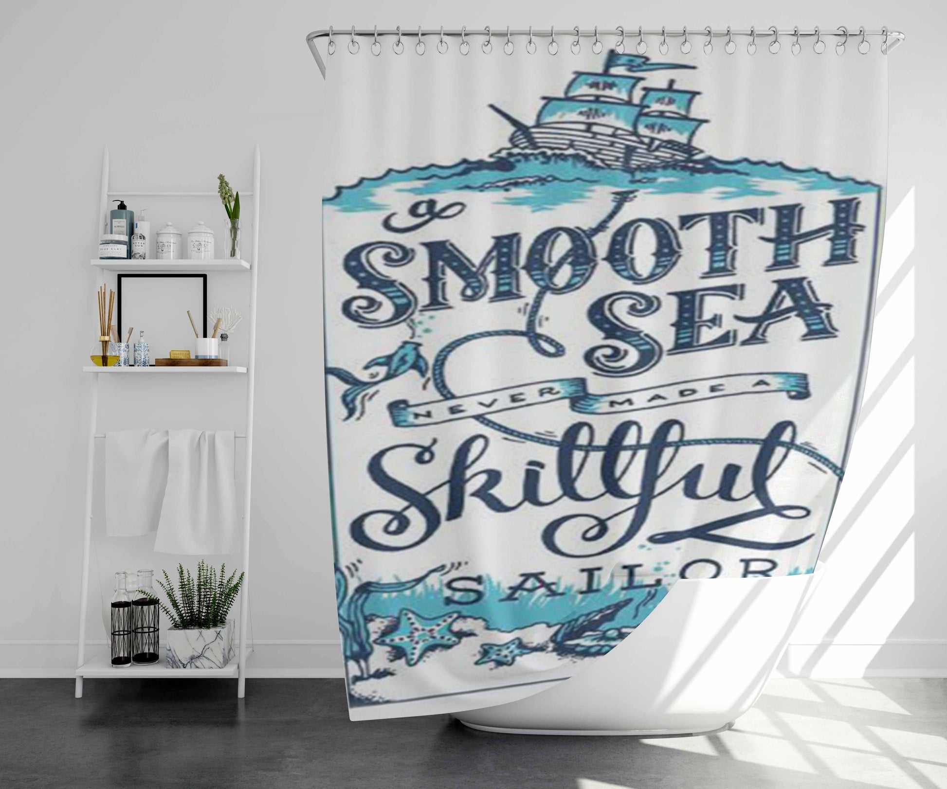 Sea Decide Skillfull Sailor Bathroom Shower Curtain Fabric Waterproof | 66 X 72 Inch