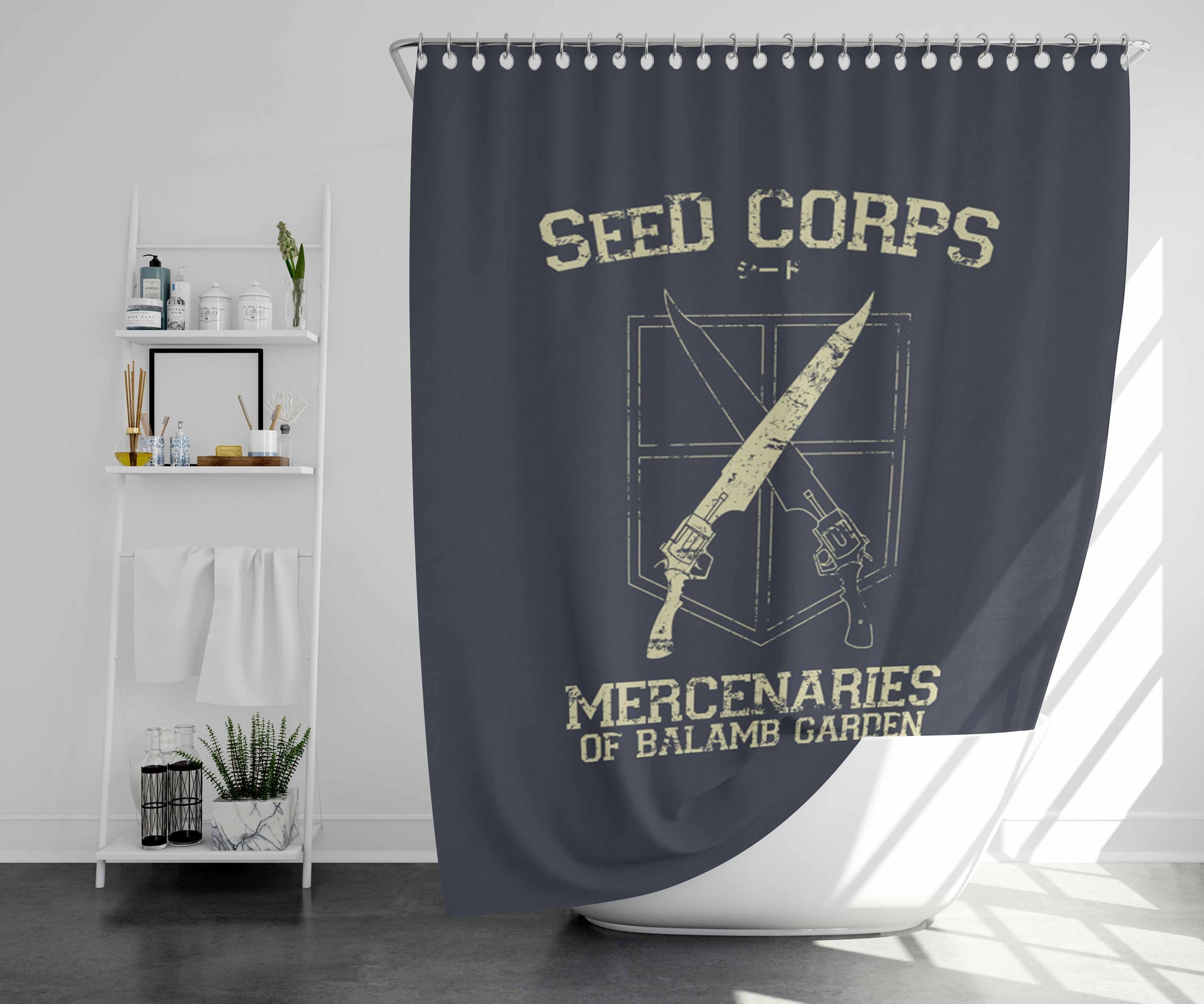 Seed Corps Bathroom Shower Curtain Fabric Waterproof | 66 X 72 Inch