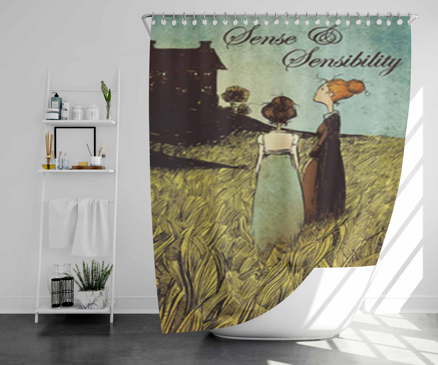 Sense And Sensibility Bathroom Shower Curtain Fabric Waterproof | 66 X 72 Inch