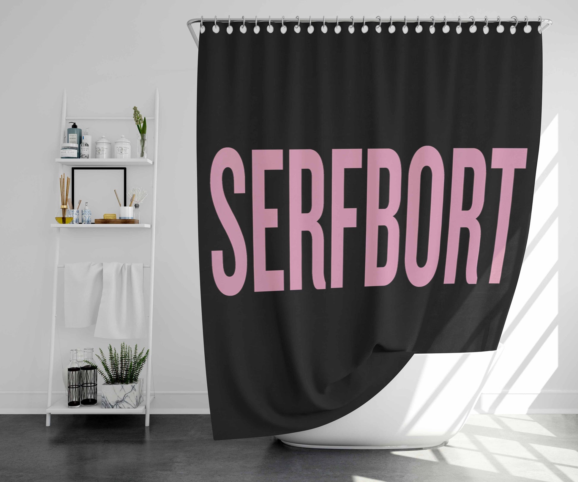 Serfbort Bathroom Shower Curtain Fabric Waterproof | 66 X 72 Inch