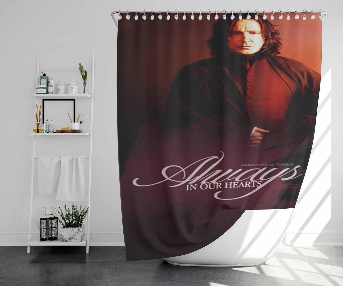 Severus Snape Always In Our Hearts Bathroom Shower Curtain Fabric Waterproof | 66 X 72 Inch