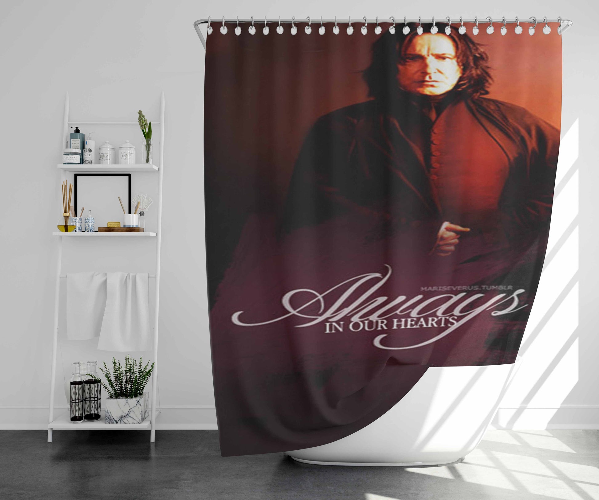 Severus Snape Always In Our Hearts Bathroom Shower Curtain Fabric Waterproof | 66 X 72 Inch