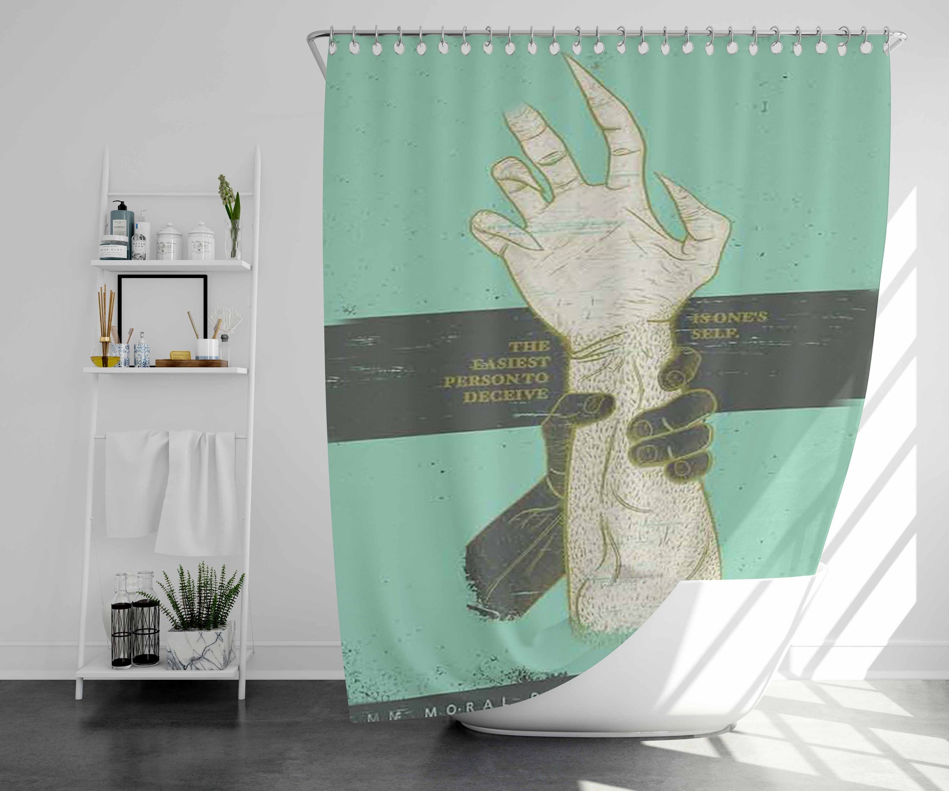 Shapeshifting Bathroom Shower Curtain Fabric Waterproof | 66 X 72 Inch