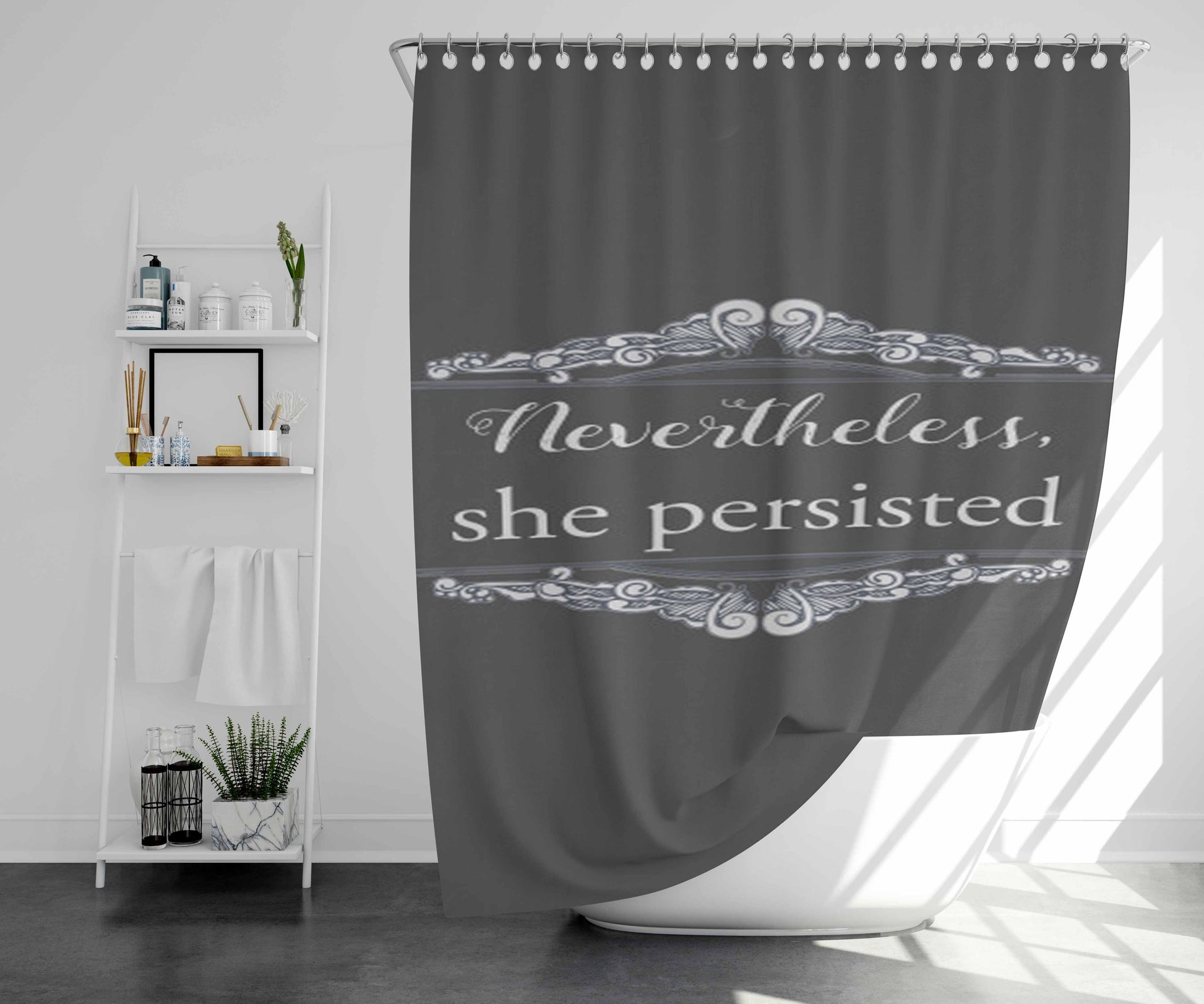 She Persisted Bathroom Shower Curtain Fabric Waterproof | 66 X 72 Inch