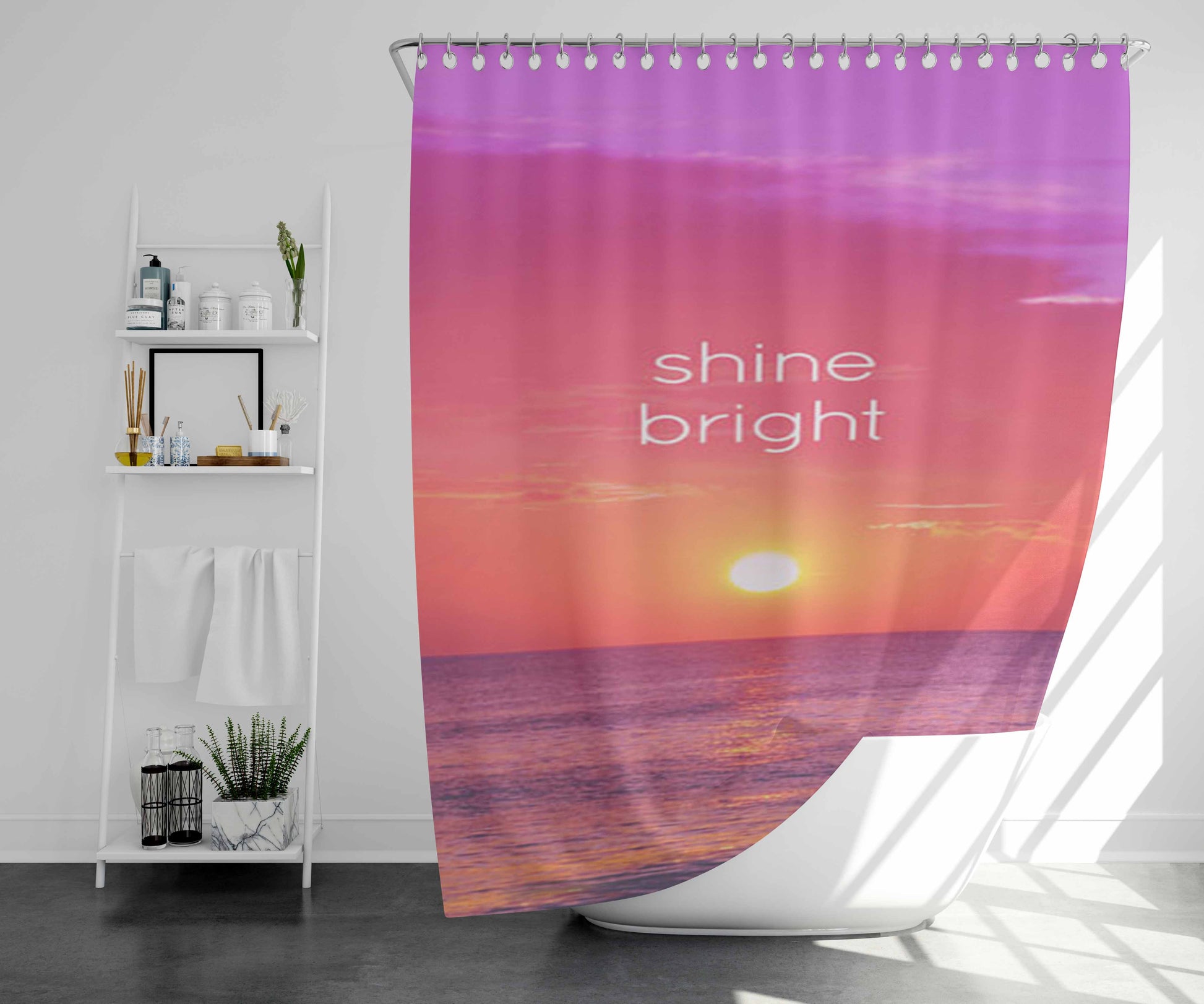 Shine Bright Bathroom Shower Curtain Fabric Waterproof | 66 X 72 Inch