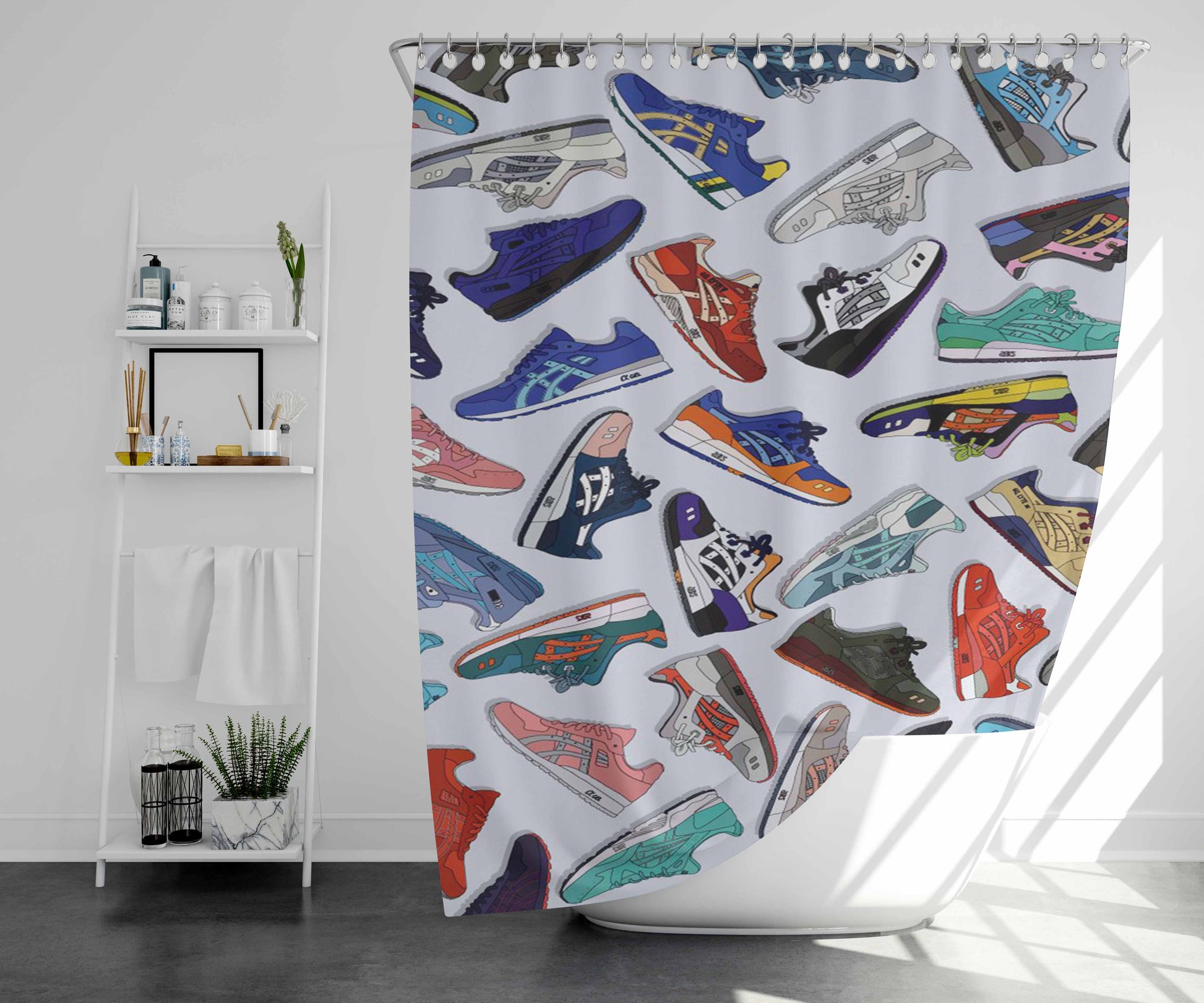 Shoes Zapateros Nike Bathroom Shower Curtain Fabric Waterproof | 66 X 72 Inch