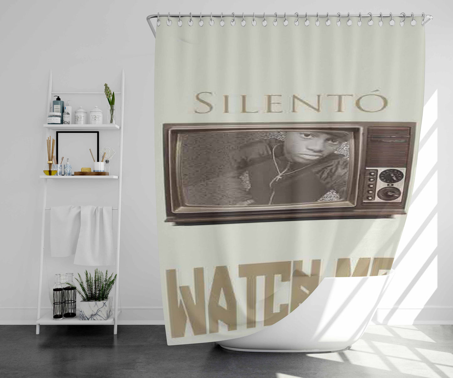 Silento Watch Me Bathroom Shower Curtain Fabric Waterproof | 66 X 72 Inch