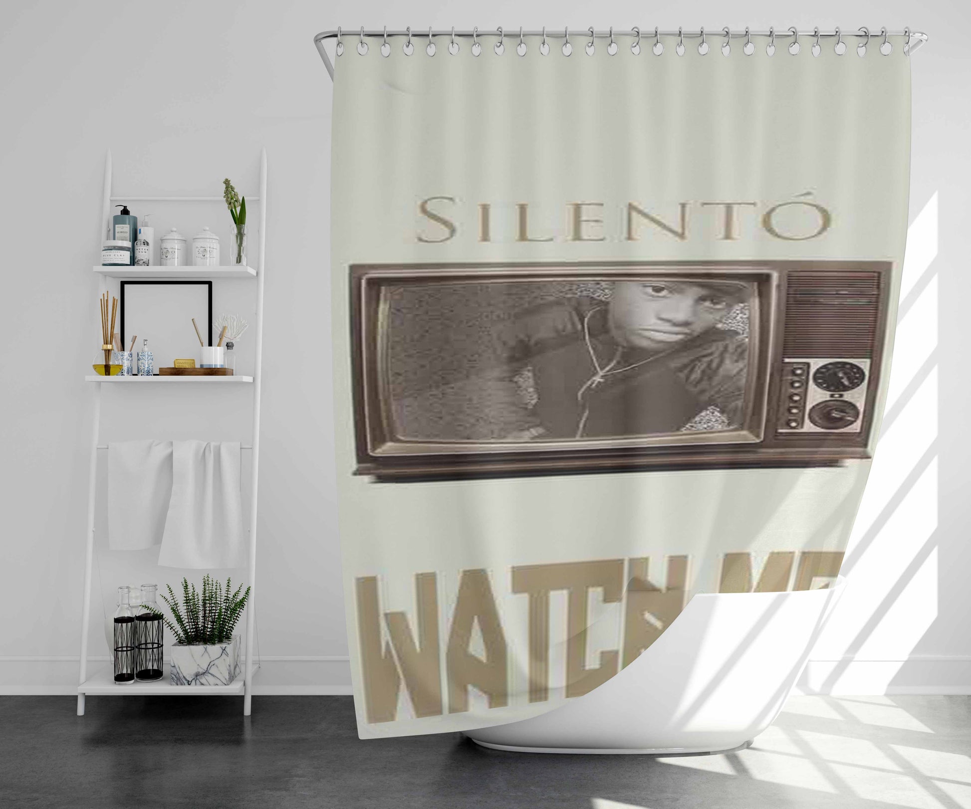 Silento Watch Me Bathroom Shower Curtain Fabric Waterproof | 66 X 72 Inch