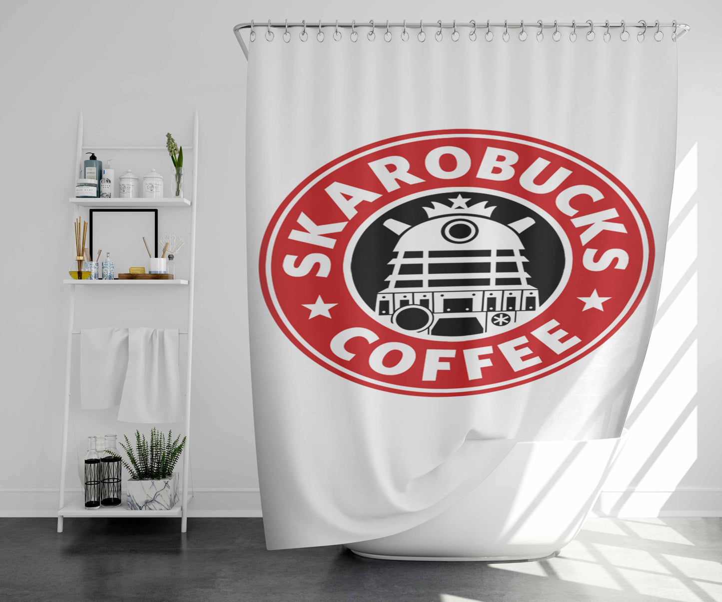 Skarobucks Red Bathroom Shower Curtain Fabric Waterproof | 66 X 72 Inch