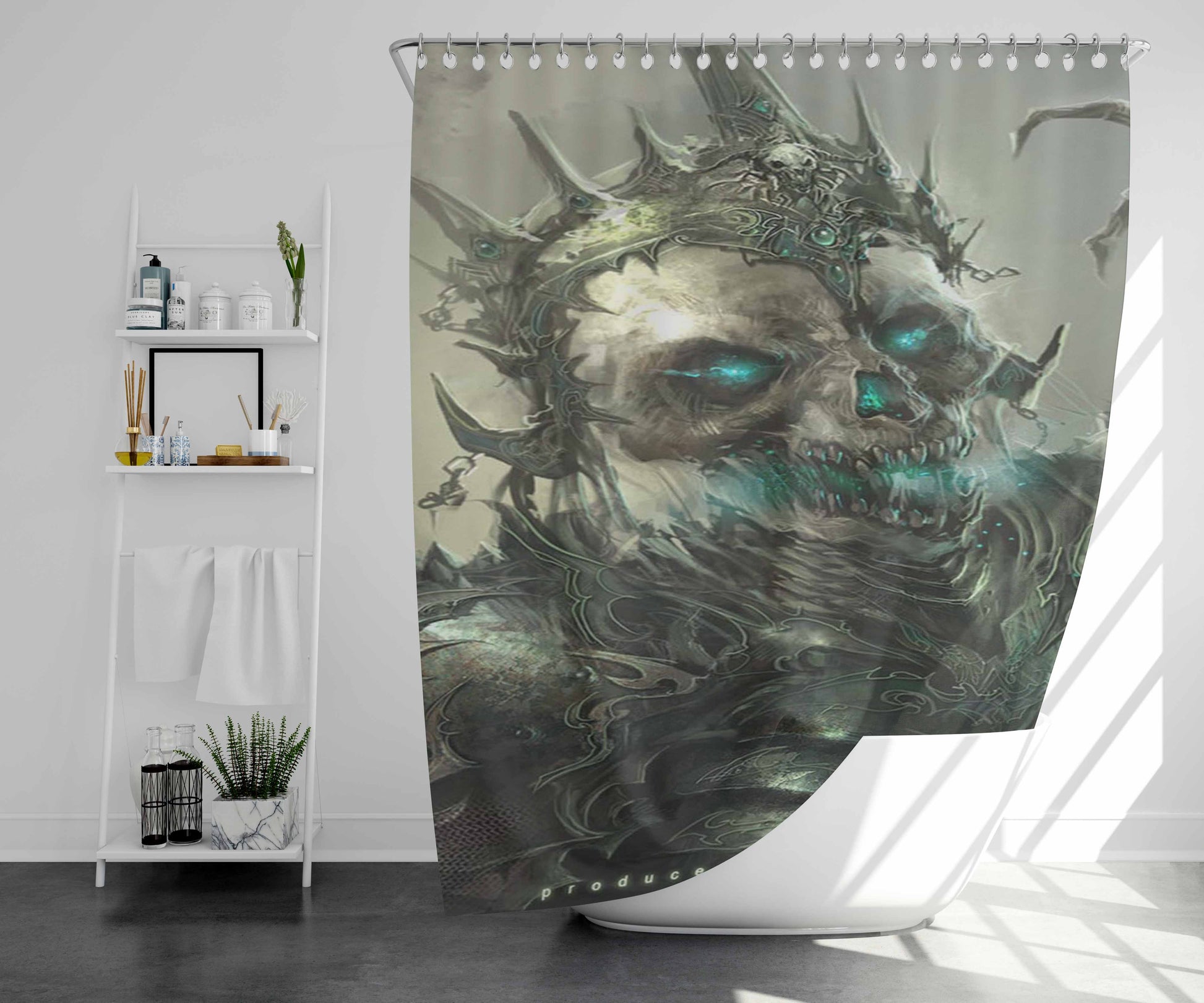 Skeleton King Bathroom Shower Curtain Fabric Waterproof | 66 X 72 Inch