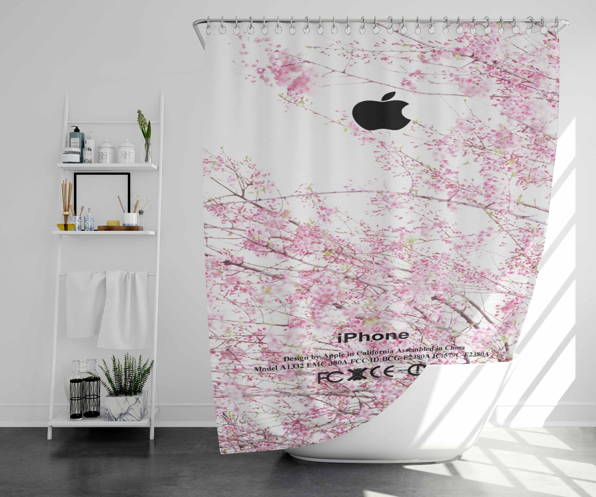 Skin Artistic Floral Design Bathroom Shower Curtain Fabric Waterproof | 66 X 72 Inch