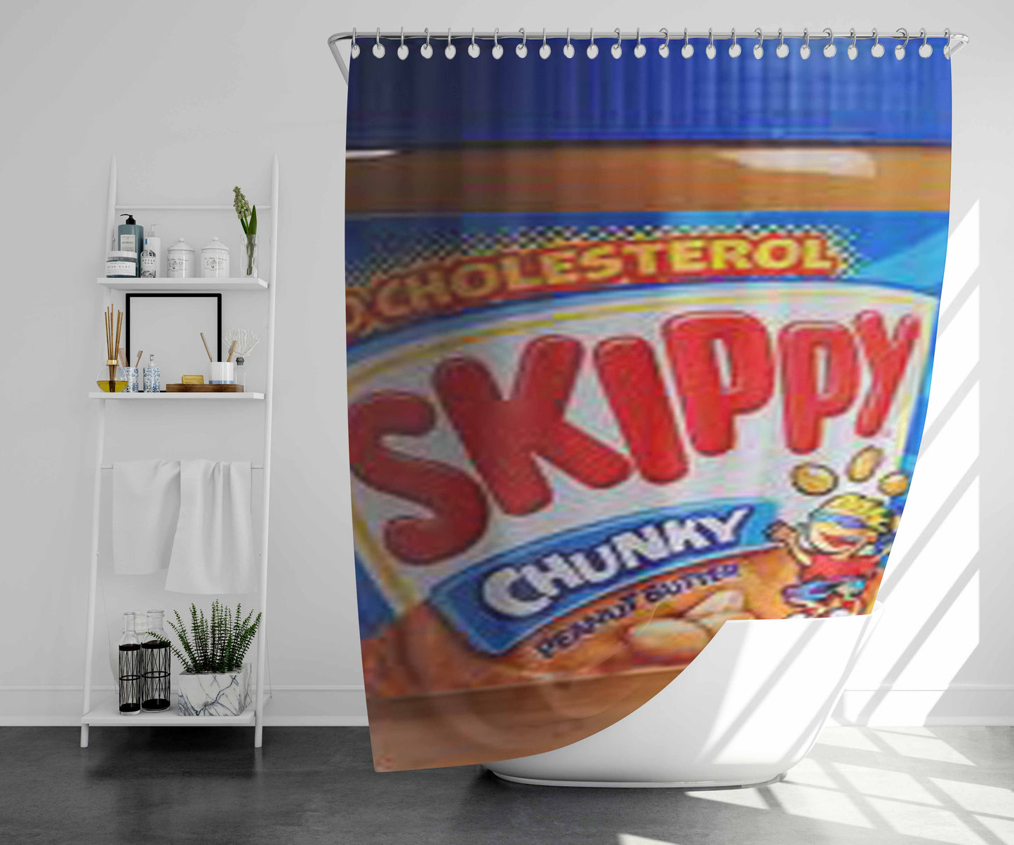 Skippy Peanut Butter Bathroom Shower Curtain Fabric Waterproof | 66 X 72 Inch