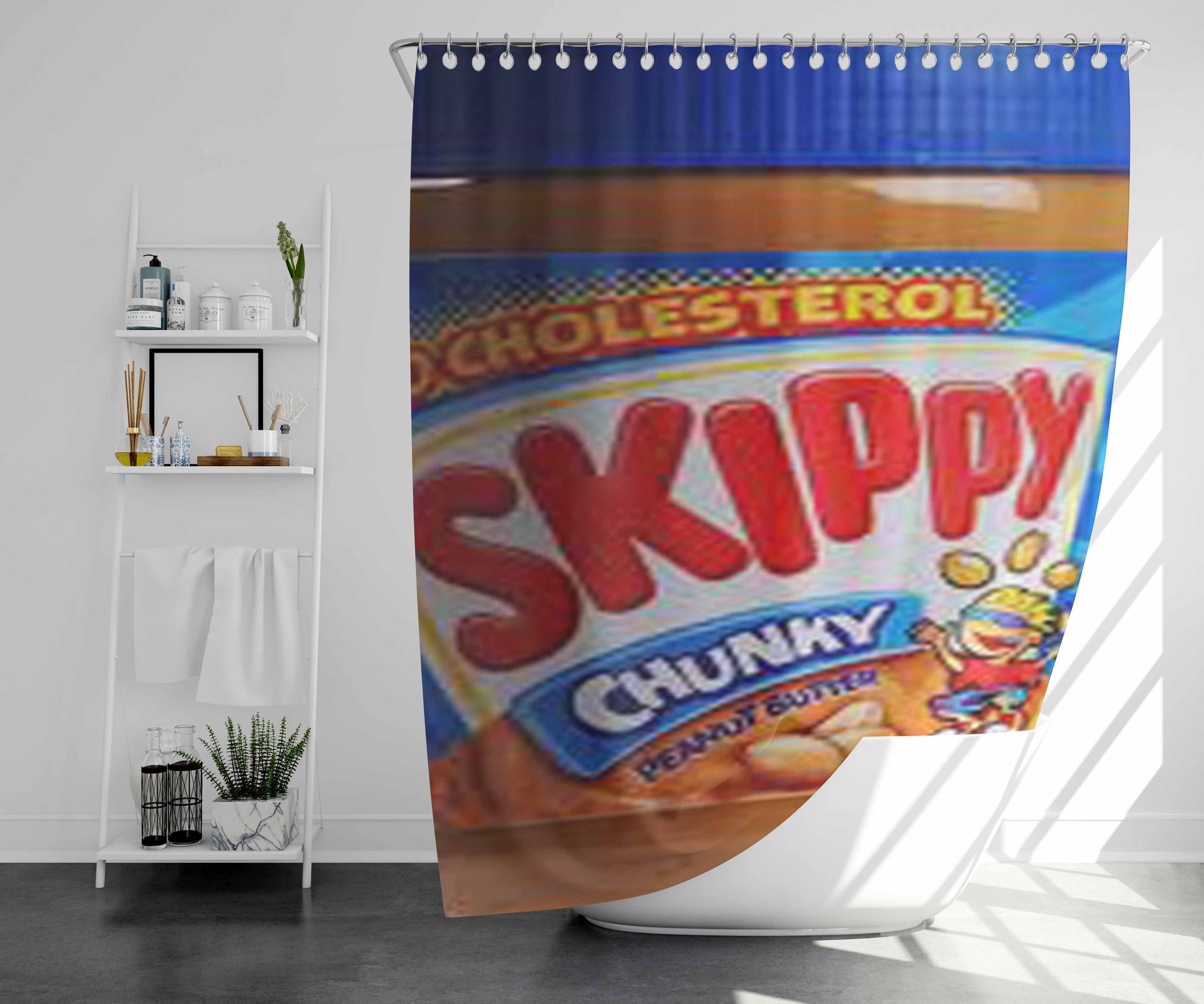 Skippy Peanut Butter Bathroom Shower Curtain Fabric Waterproof | 66 X 72 Inch