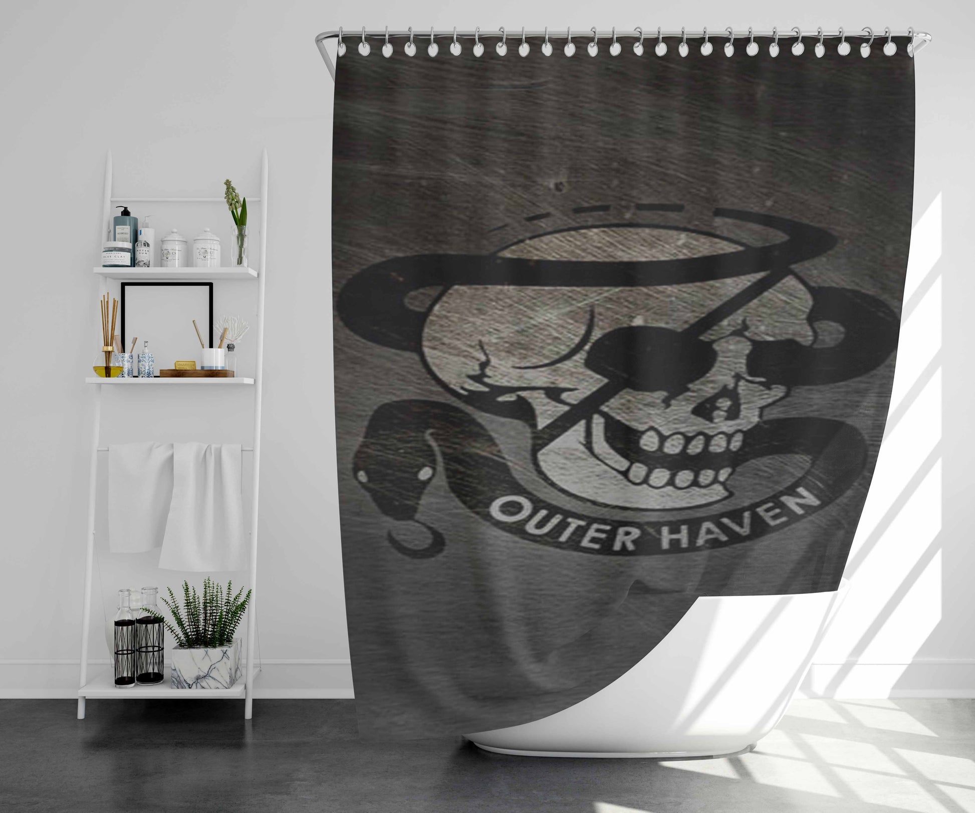 Skull Outer Haven Bathroom Shower Curtain Fabric Waterproof | 66 X 72 Inch