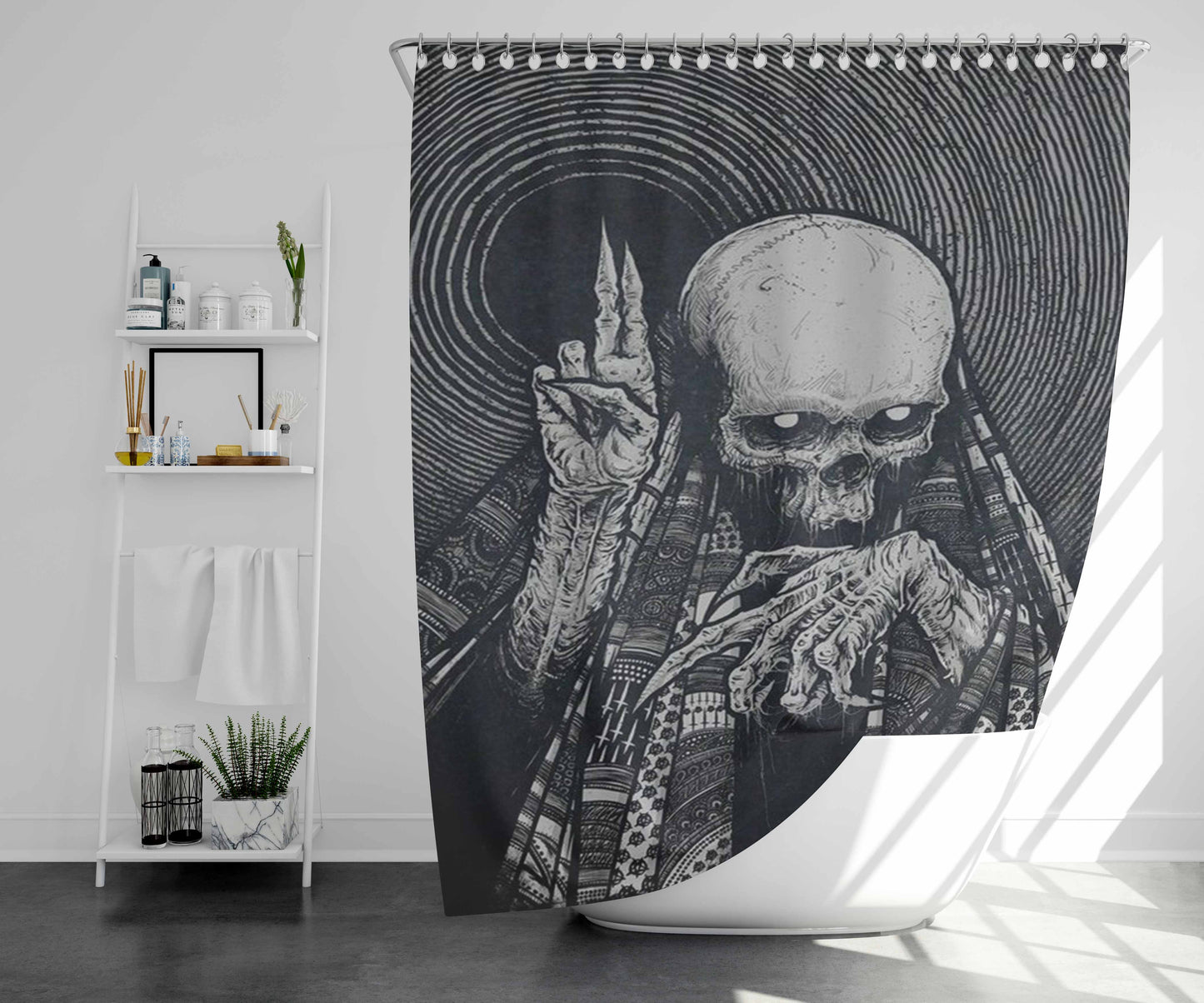 Skull Peace Culture Bathroom Shower Curtain Fabric Waterproof | 66 X 72 Inch