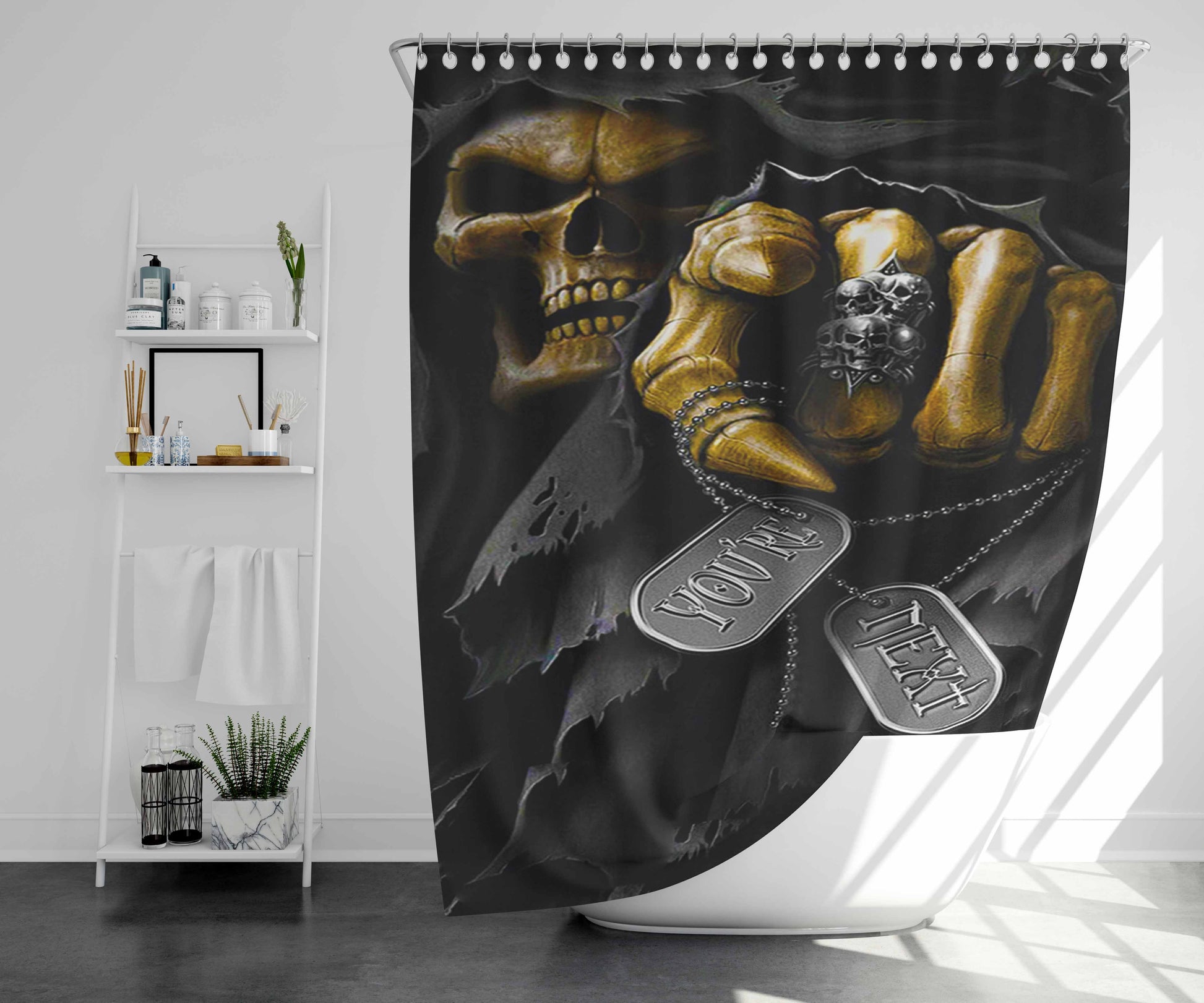 Skull You'Re Next Bathroom Shower Curtain Fabric Waterproof | 66 X 72 Inch