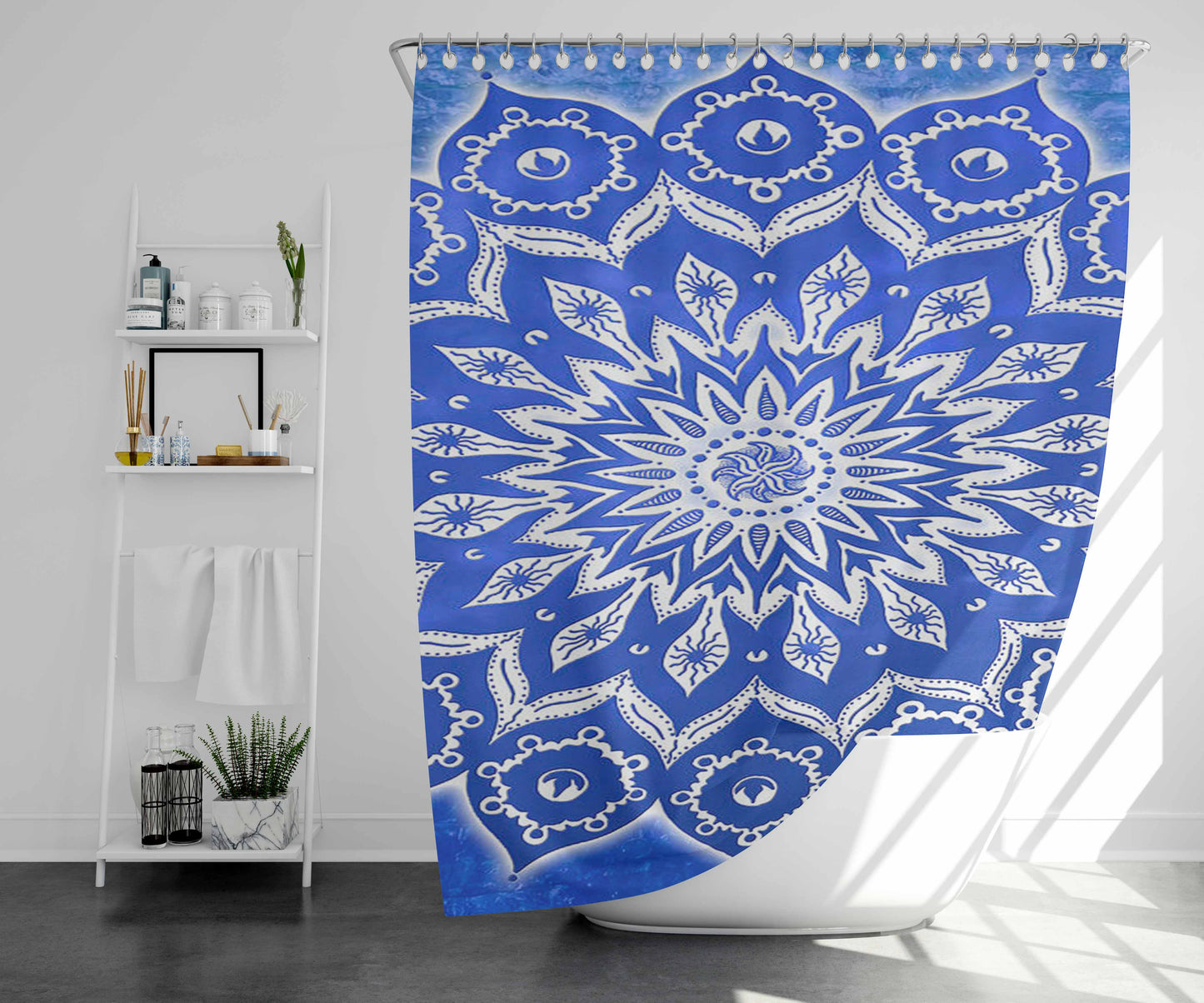 Sky Floral Mandala 2 Bathroom Shower Curtain Fabric Waterproof | 66 X 72 Inch