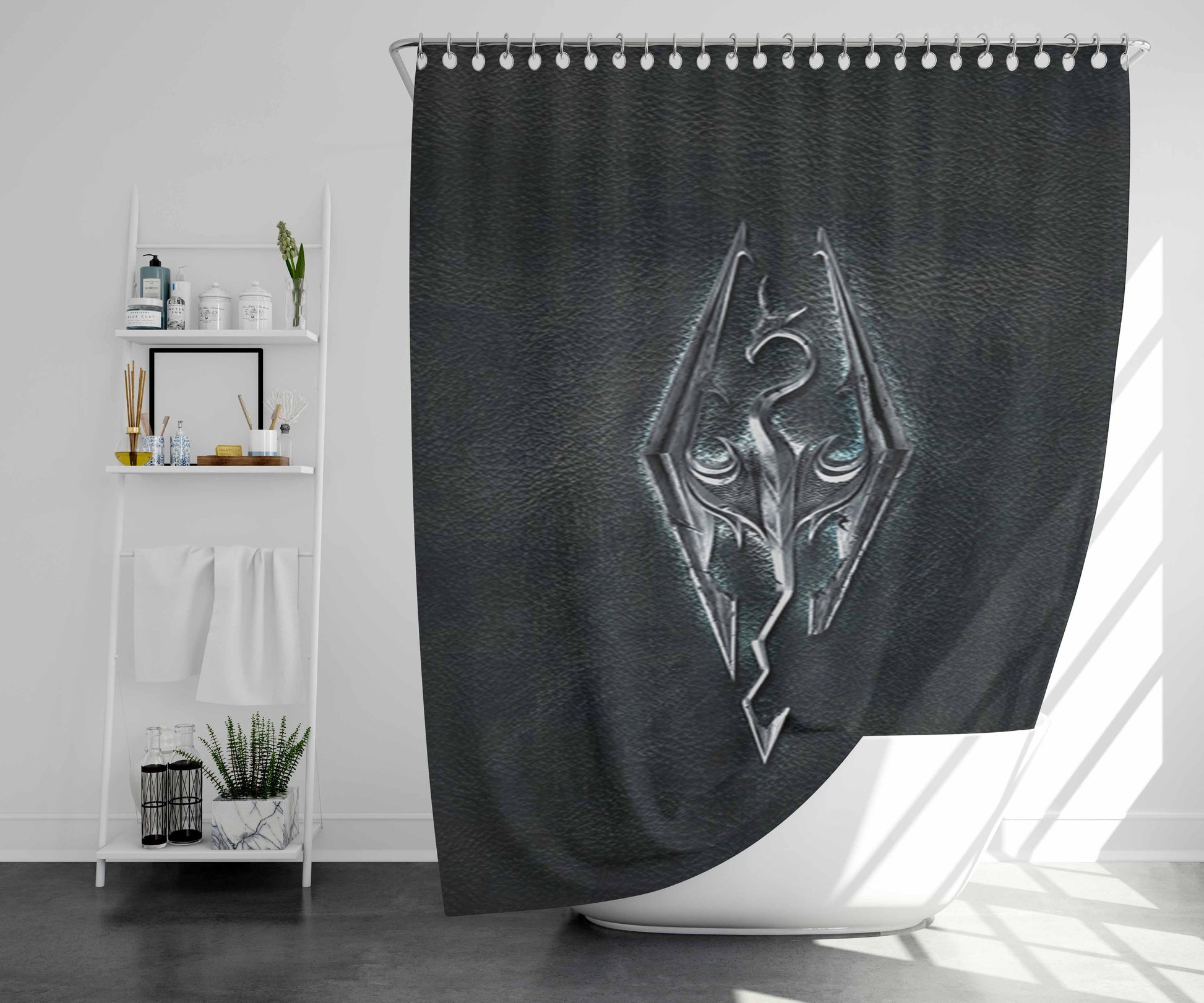 Skyrim Logo Bathroom Shower Curtain Fabric Waterproof | 66 X 72 Inch