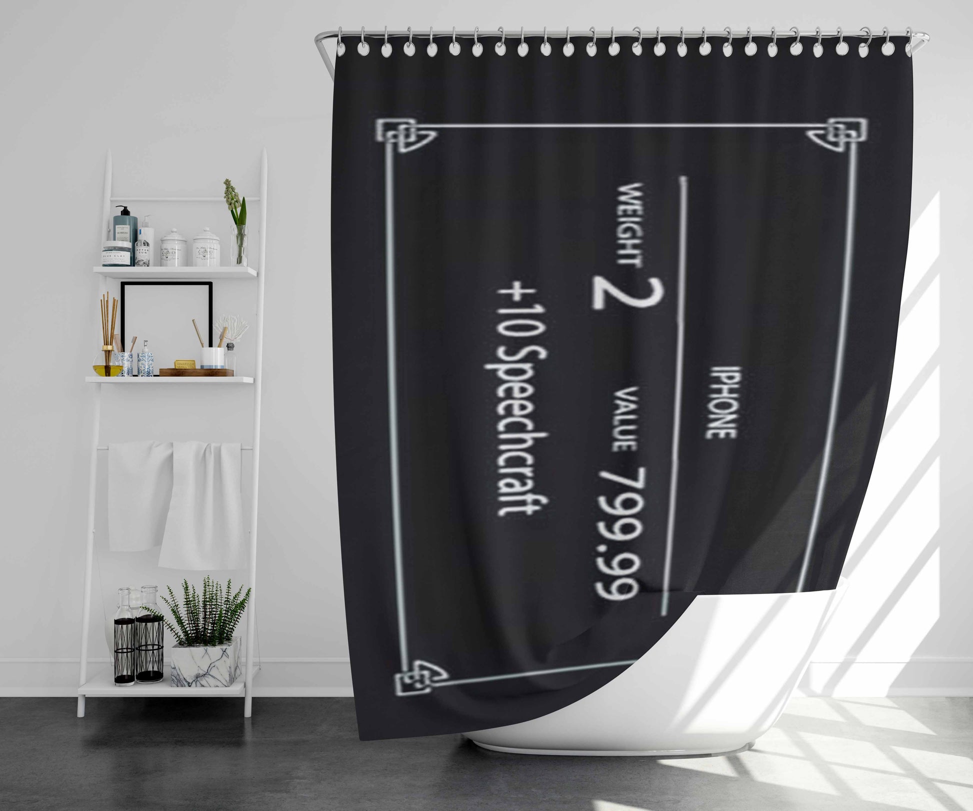 Skyrim Stats Bathroom Shower Curtain Fabric Waterproof | 66 X 72 Inch