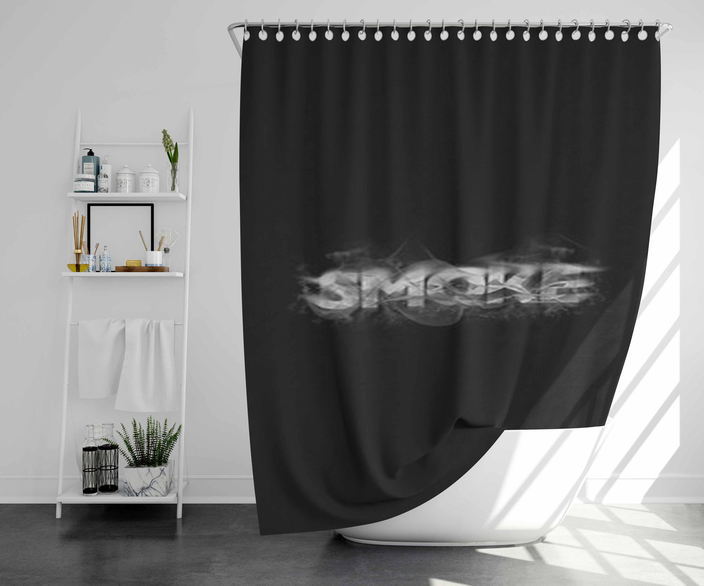 Smoke Bathroom Shower Curtain Fabric Waterproof | 66 X 72 Inch