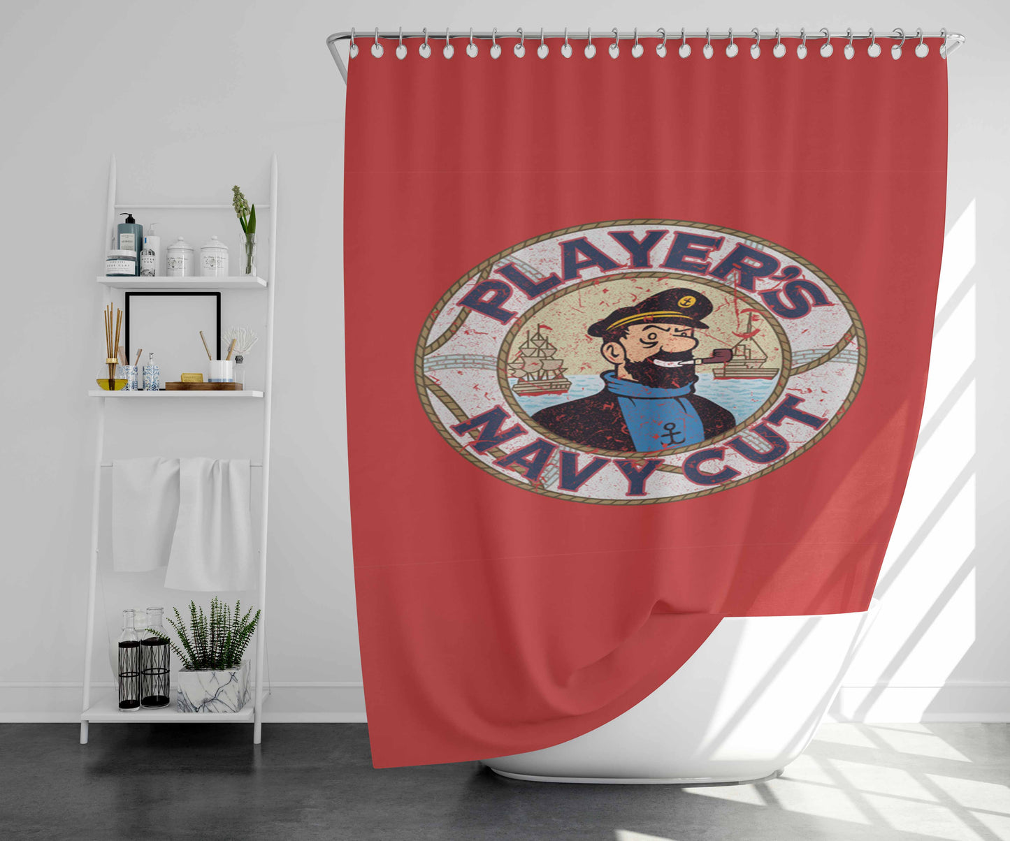 Smoking Haddock Bathroom Shower Curtain Fabric Waterproof | 66 X 72 Inch