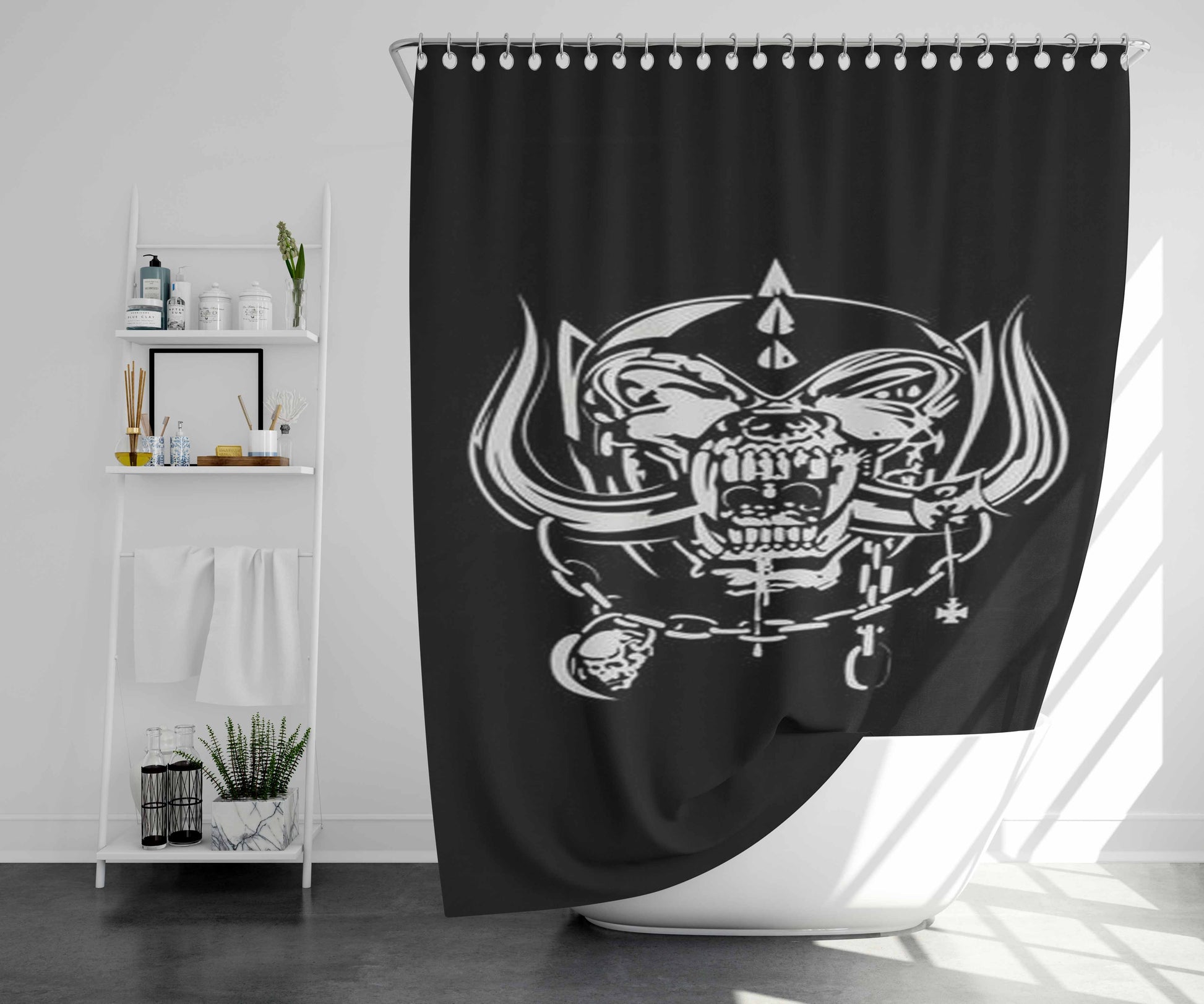 Snaggletooth Bathroom Shower Curtain Fabric Waterproof | 66 X 72 Inch