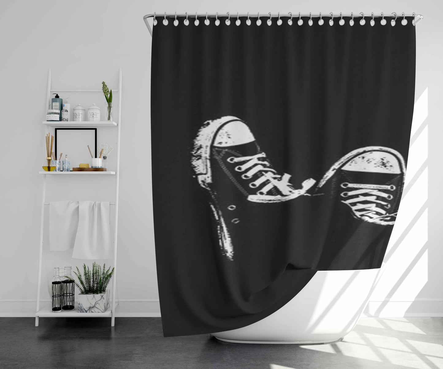 Sneakers Shoes Bathroom Shower Curtain Fabric Waterproof | 66 X 72 Inch