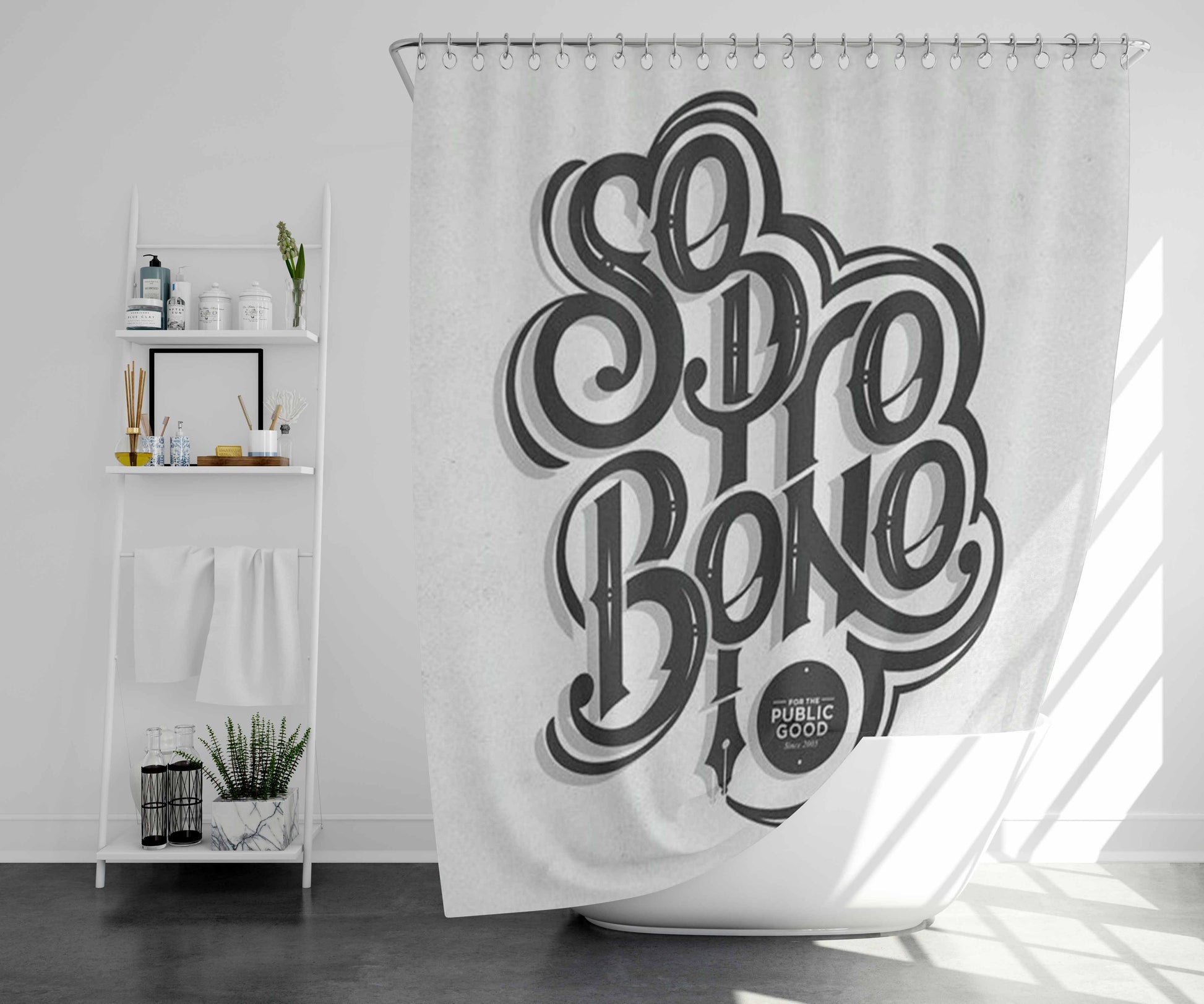 So Pro Bono Public Good Bathroom Shower Curtain Fabric Waterproof | 66 X 72 Inch
