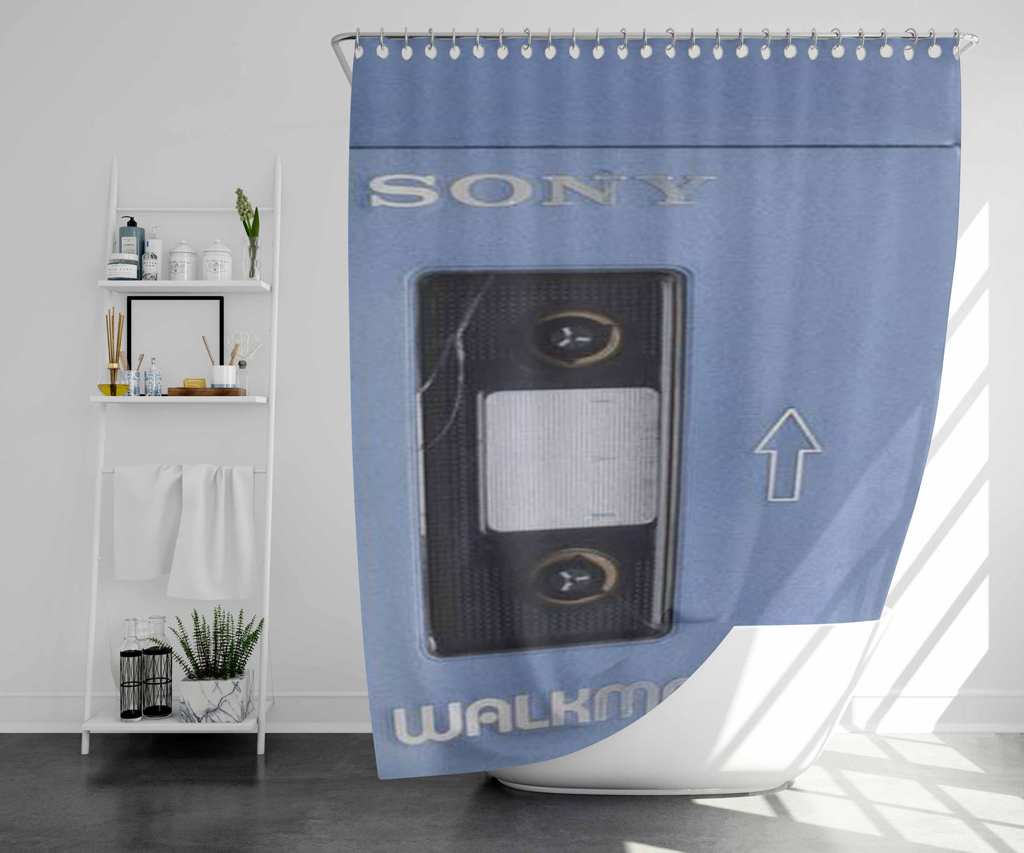 Sony Walkman Bathroom Shower Curtain Fabric Waterproof | 66 X 72 Inch